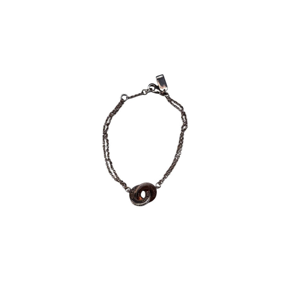 Coach Linked Rondelle Double Chain Bracelet Rose Gold