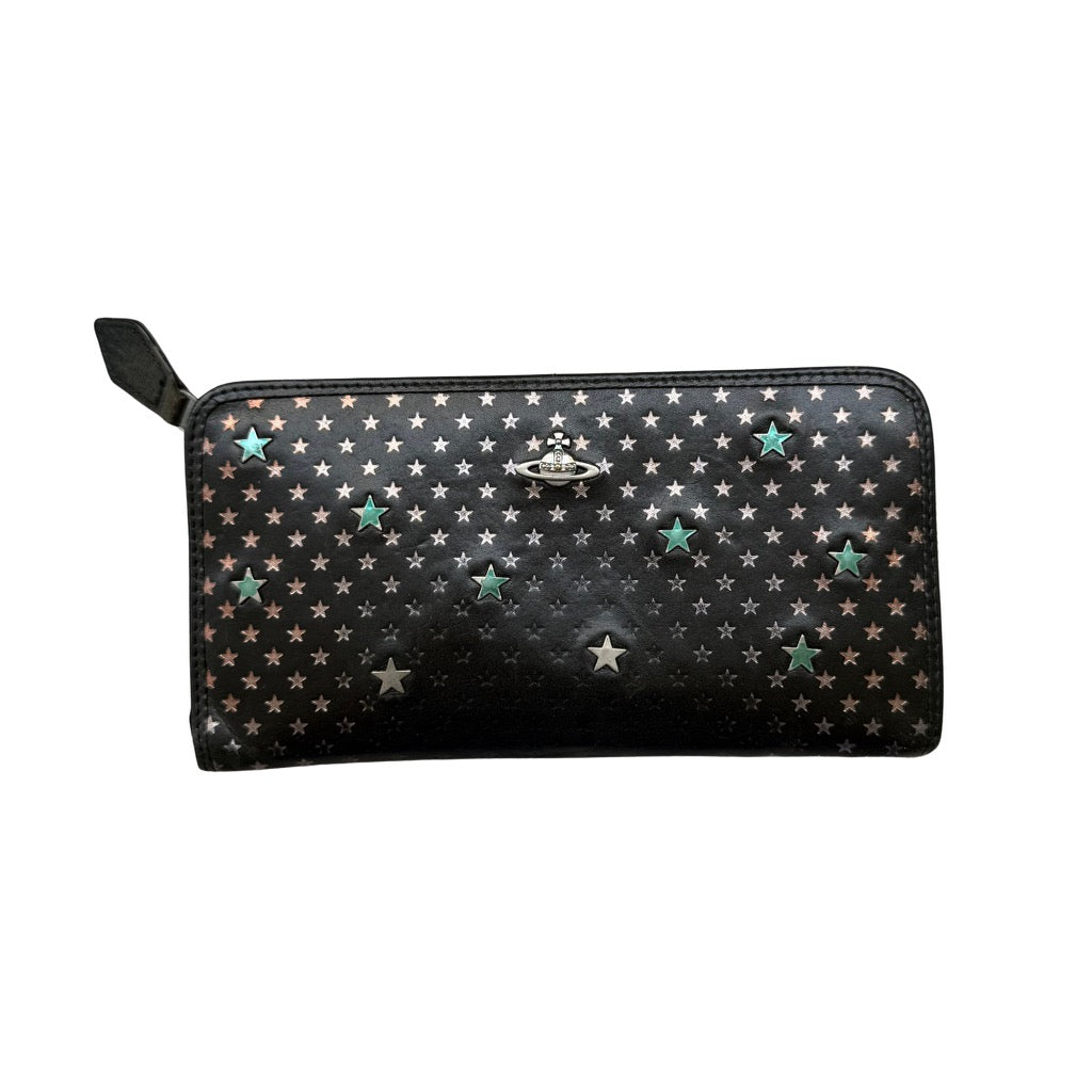 Vivienne Westwood Orb All-Over Star Long Wallet Black