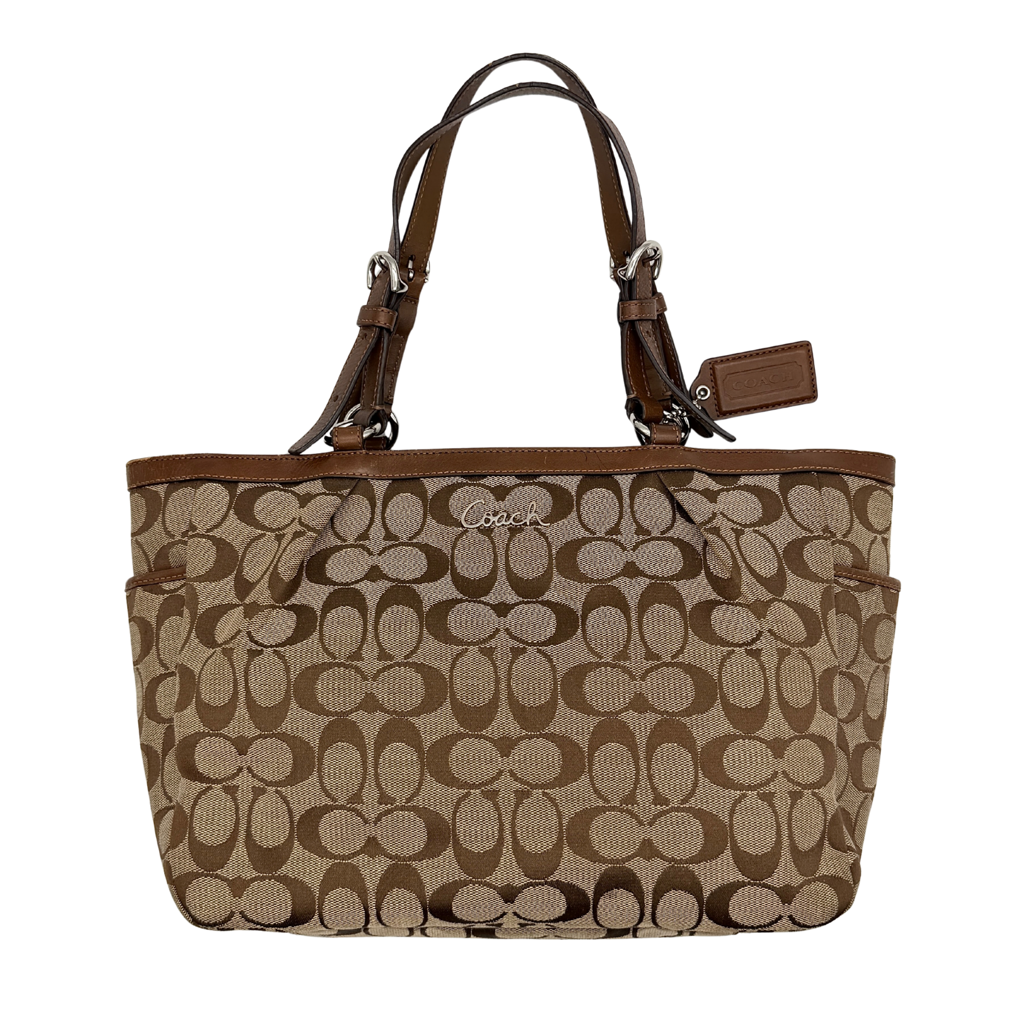 Coach Signature Gallery Tote Bag Beige/Brown