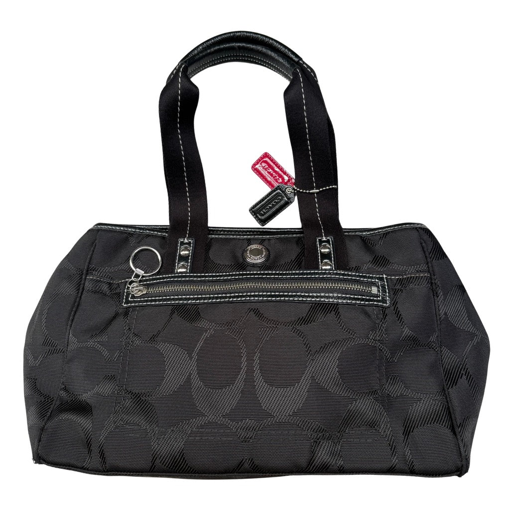 Coach Signature Kyra Daisy Canvas Tote Bag Black