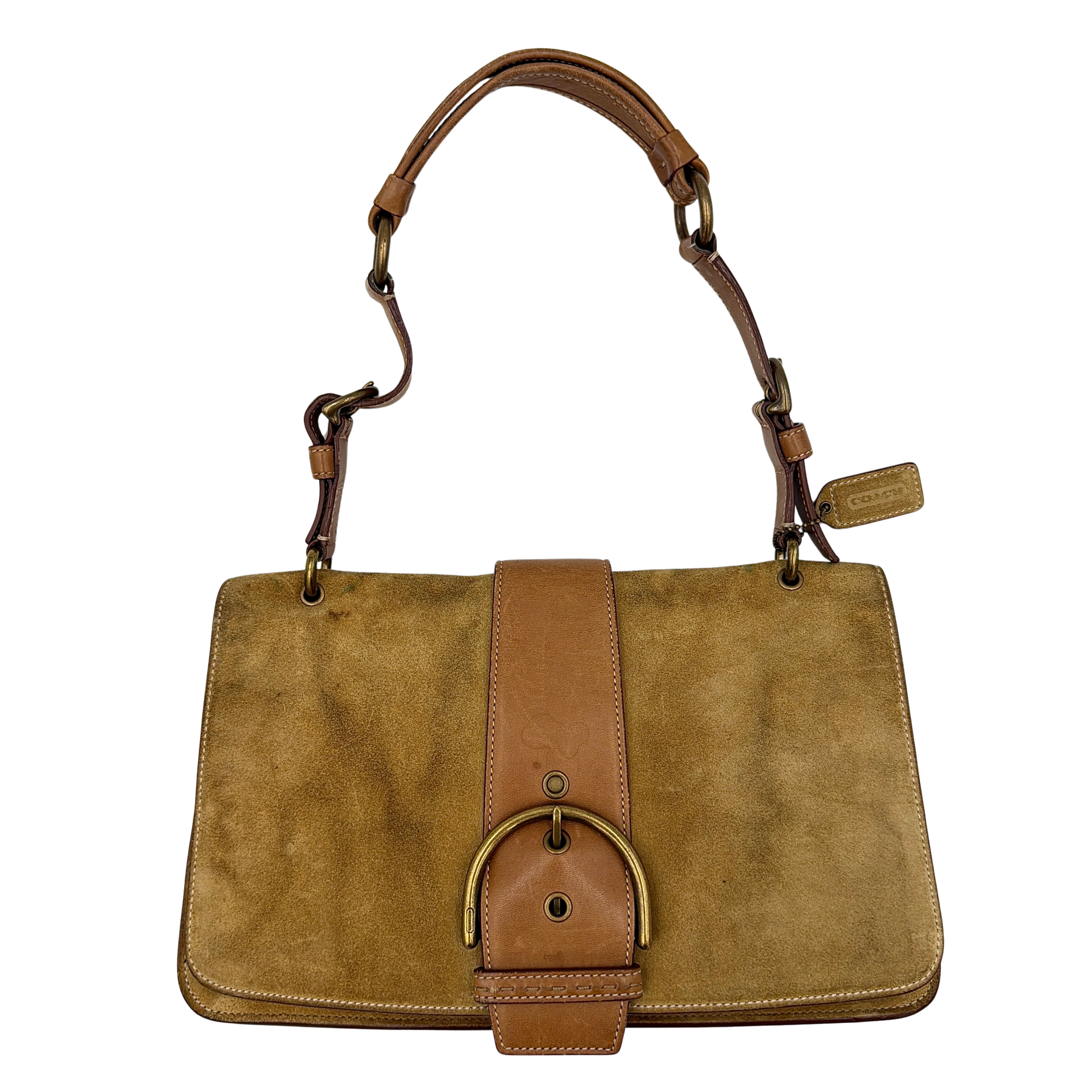 Coach Y2K Soho Buckle Suede Shoulder Bag Tan