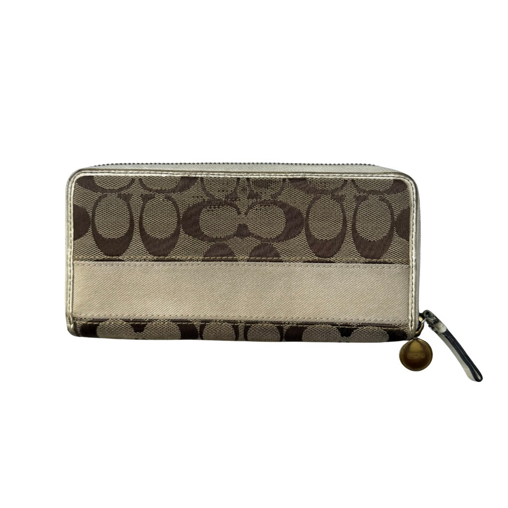 Coach Accordion Canvas Wallet Cream/Tan