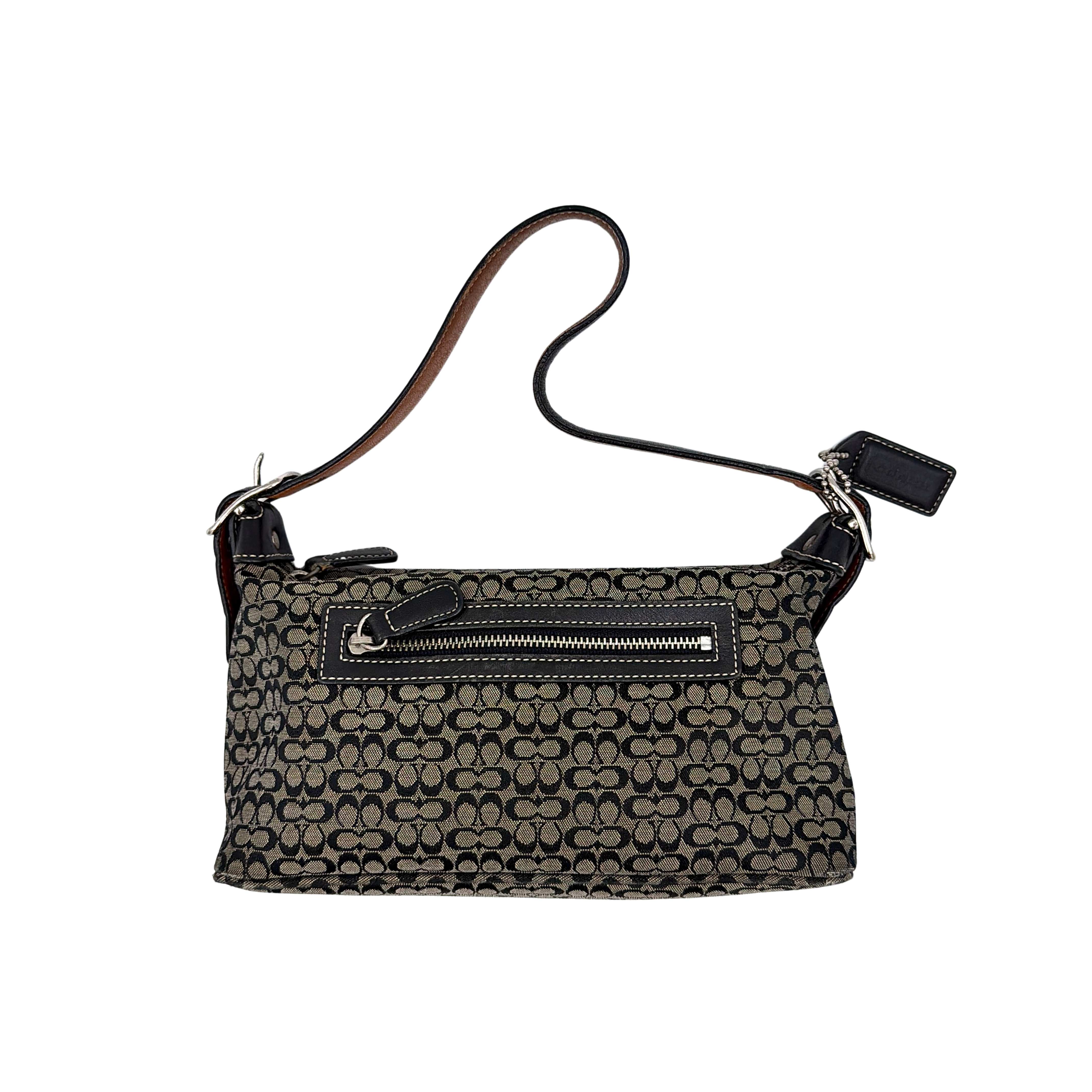 Coach Signature Hobo Shoulder Bag Grey/Black