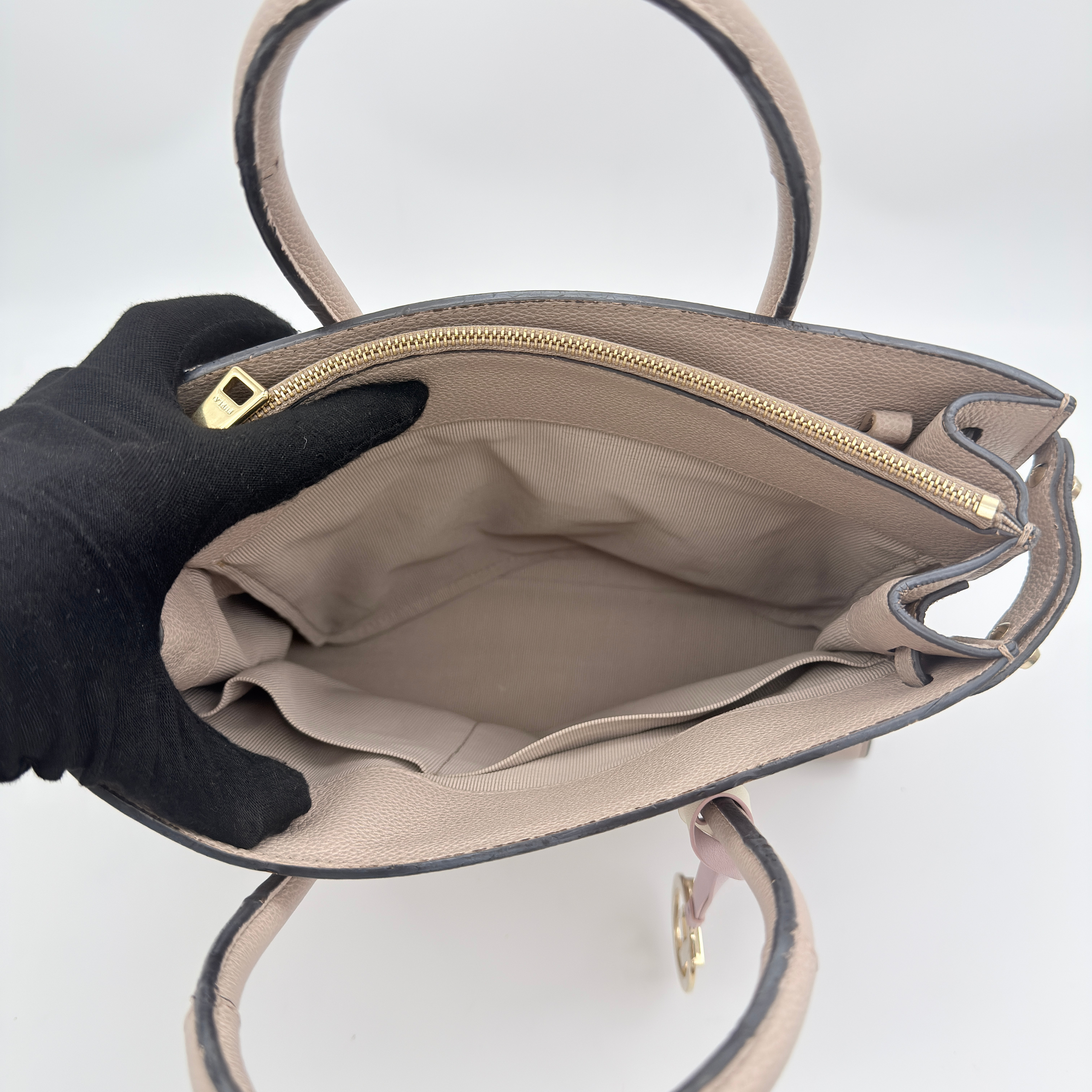 Furla 2Way Pin Leather Handbag Beige
