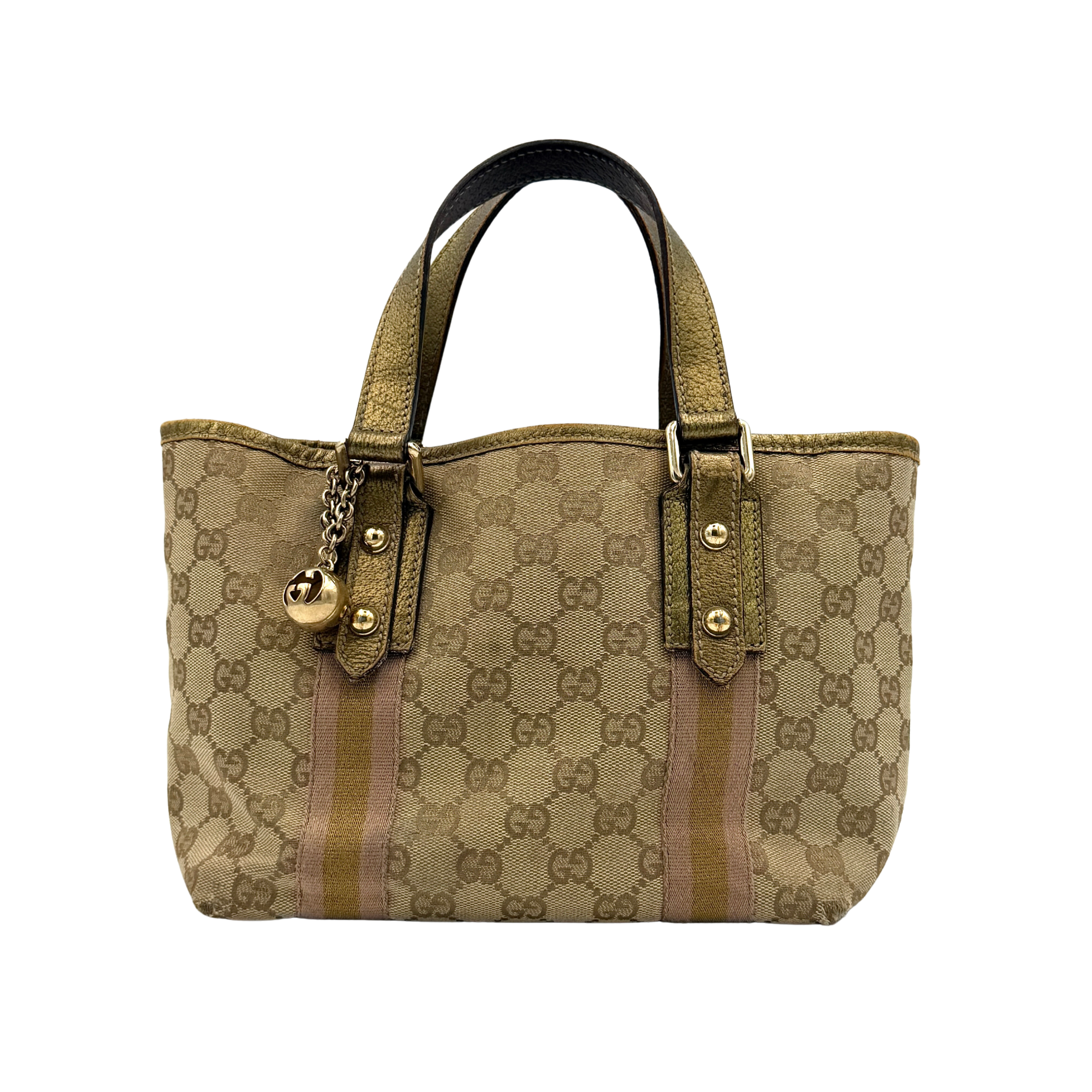 Gucci GG Canvas Mini Jolicoeur Shoulder Bag Beige/Gold