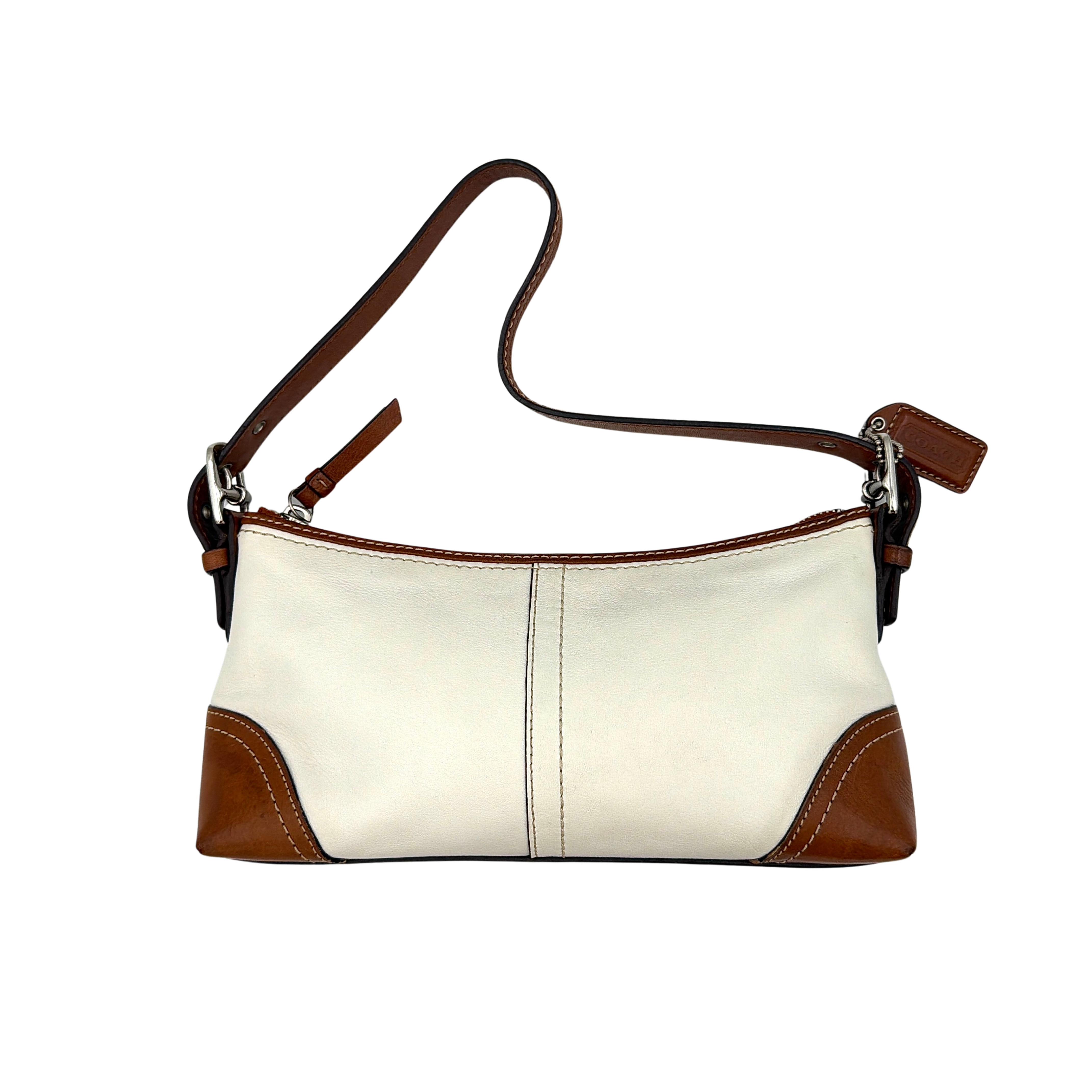 Coach Y2K Hampton Demi Baguette Shoulder Bag Cream/Tan
