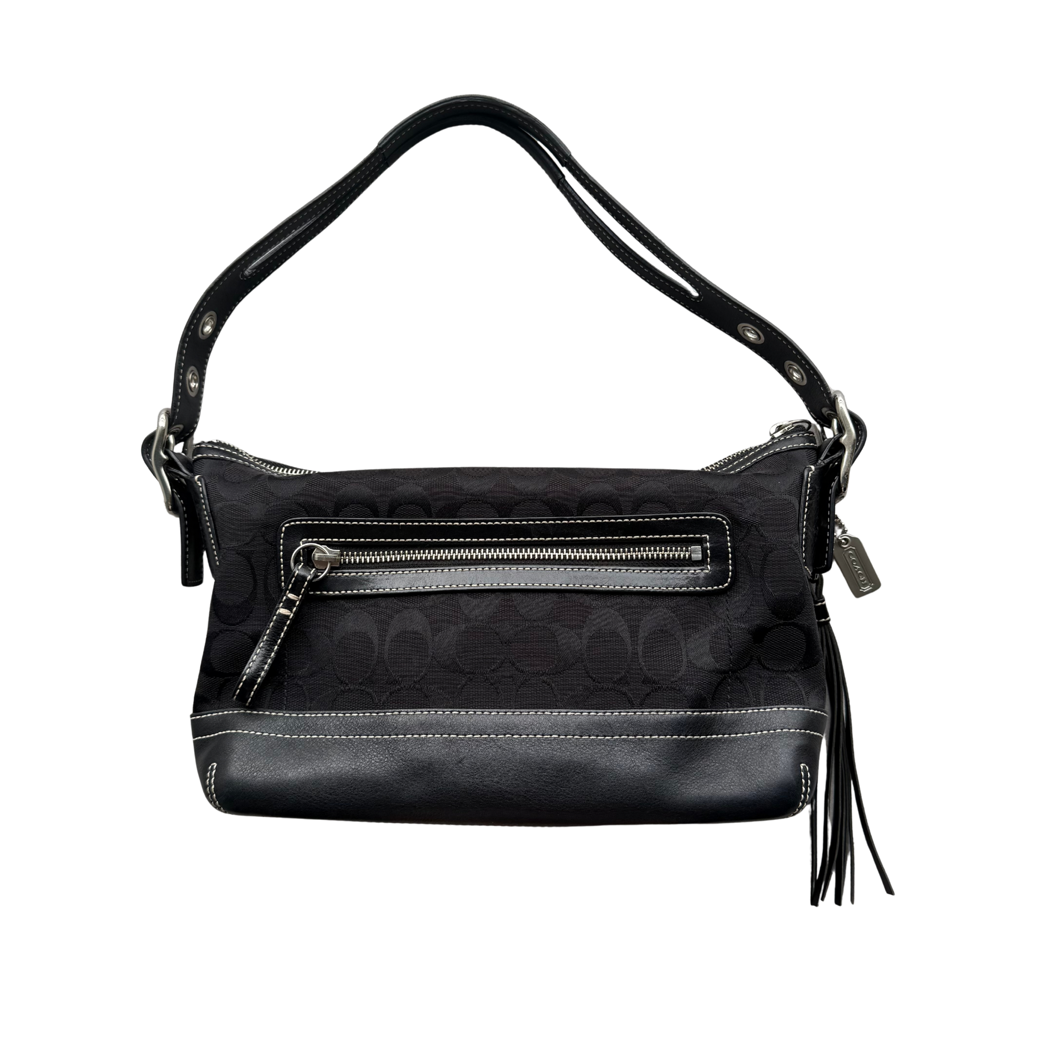 Coach Signature East West Shoulder Bag Black