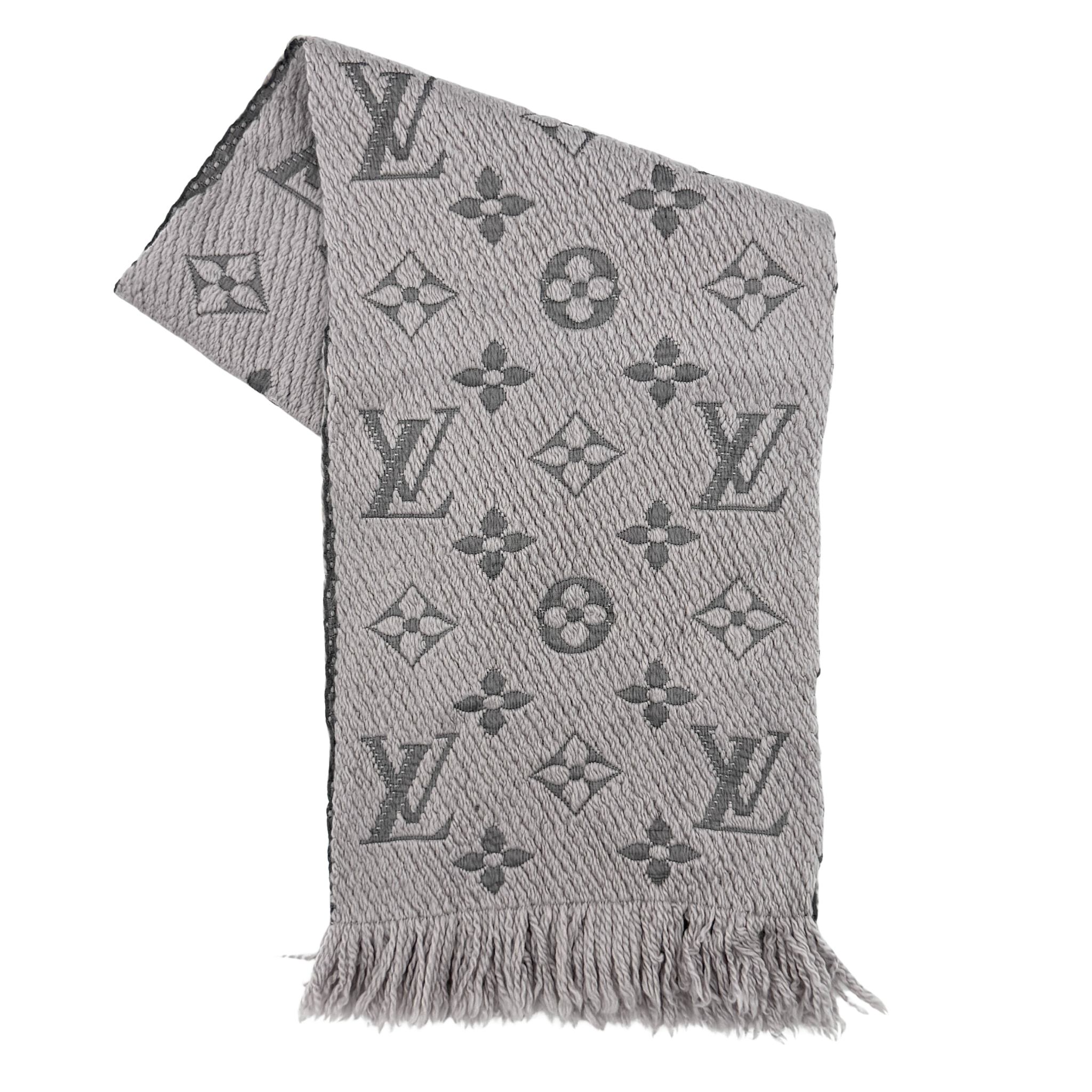 Louis Vuitton Monogram Logomania Scarf Pearl Grey