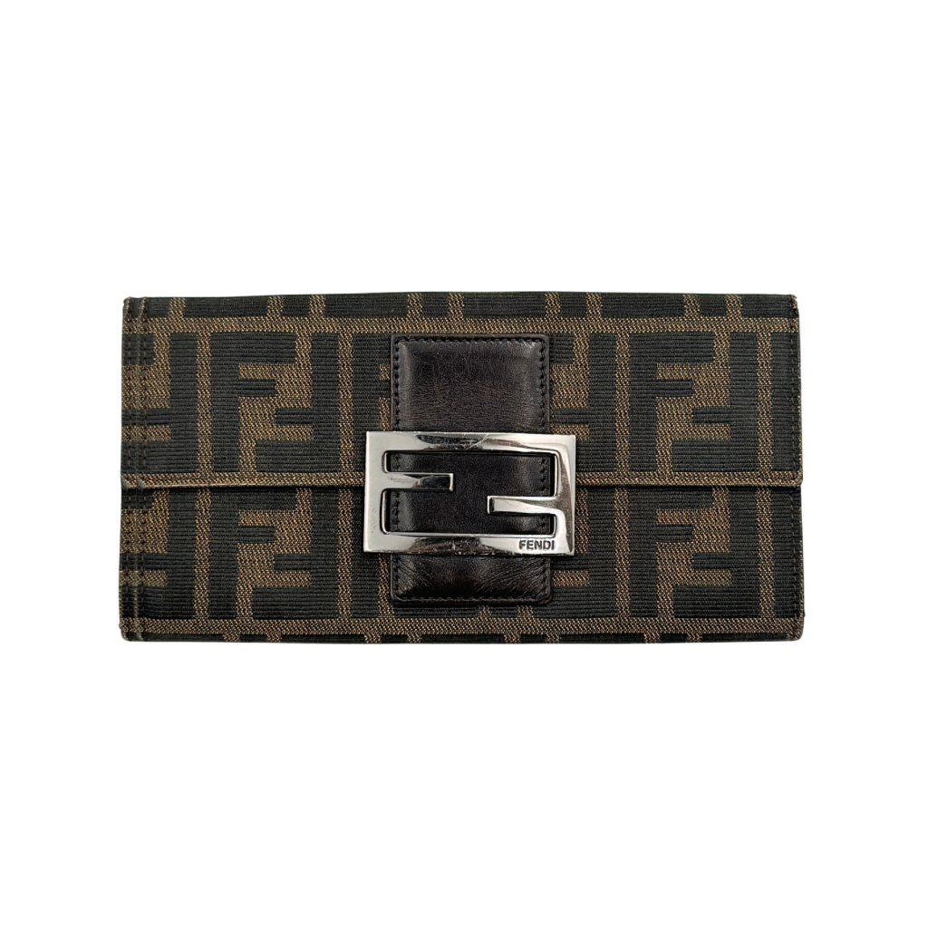 Fendi FF Zucca Long Wallet Brown