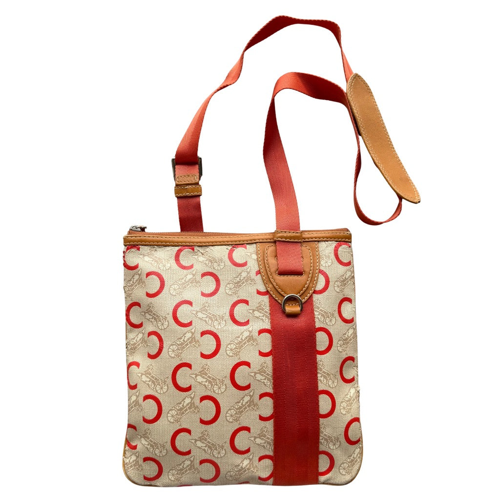 Celine Macadam Carriage Crossbody Bag Orange/Beige