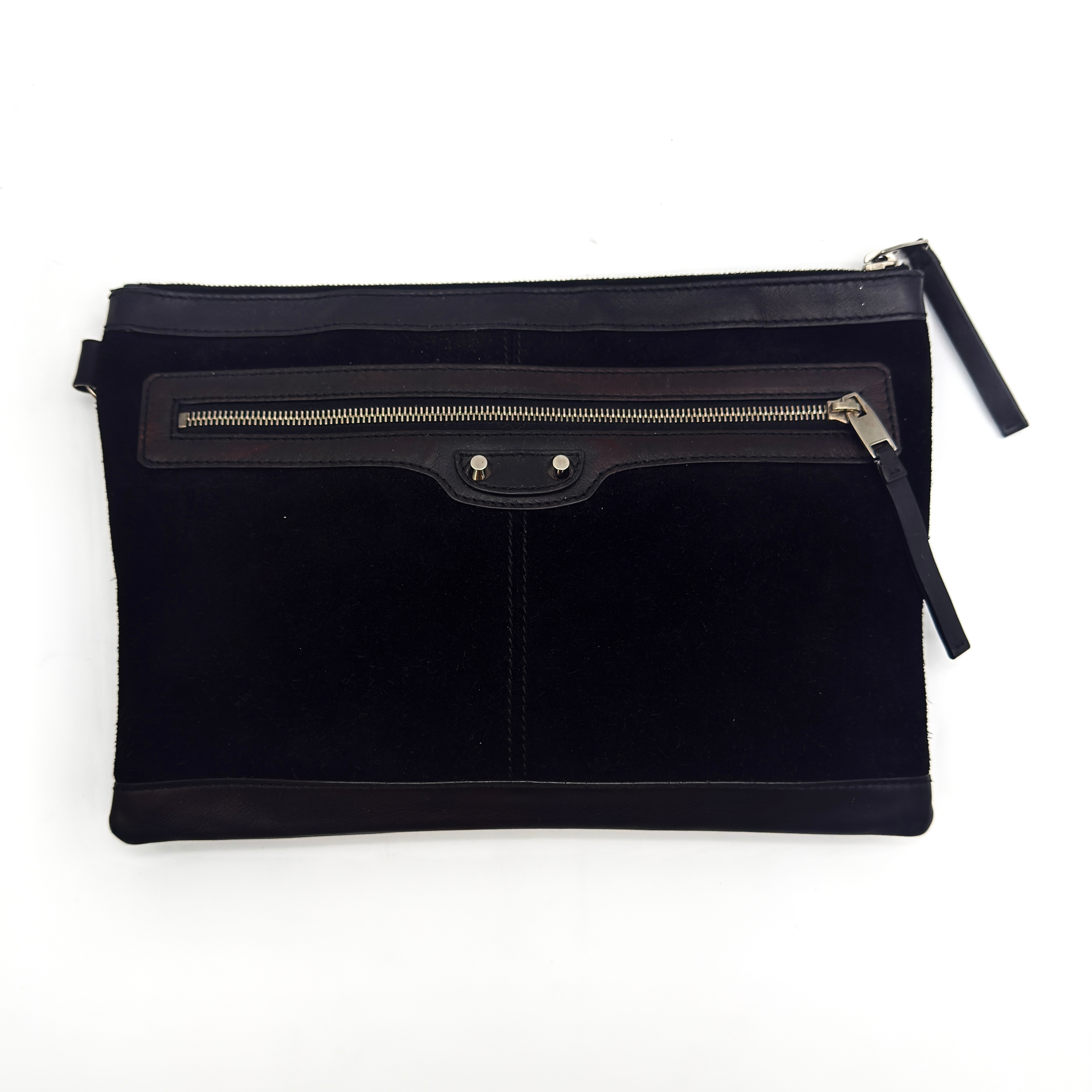 Balenciaga City Clip Clutch Bag Black