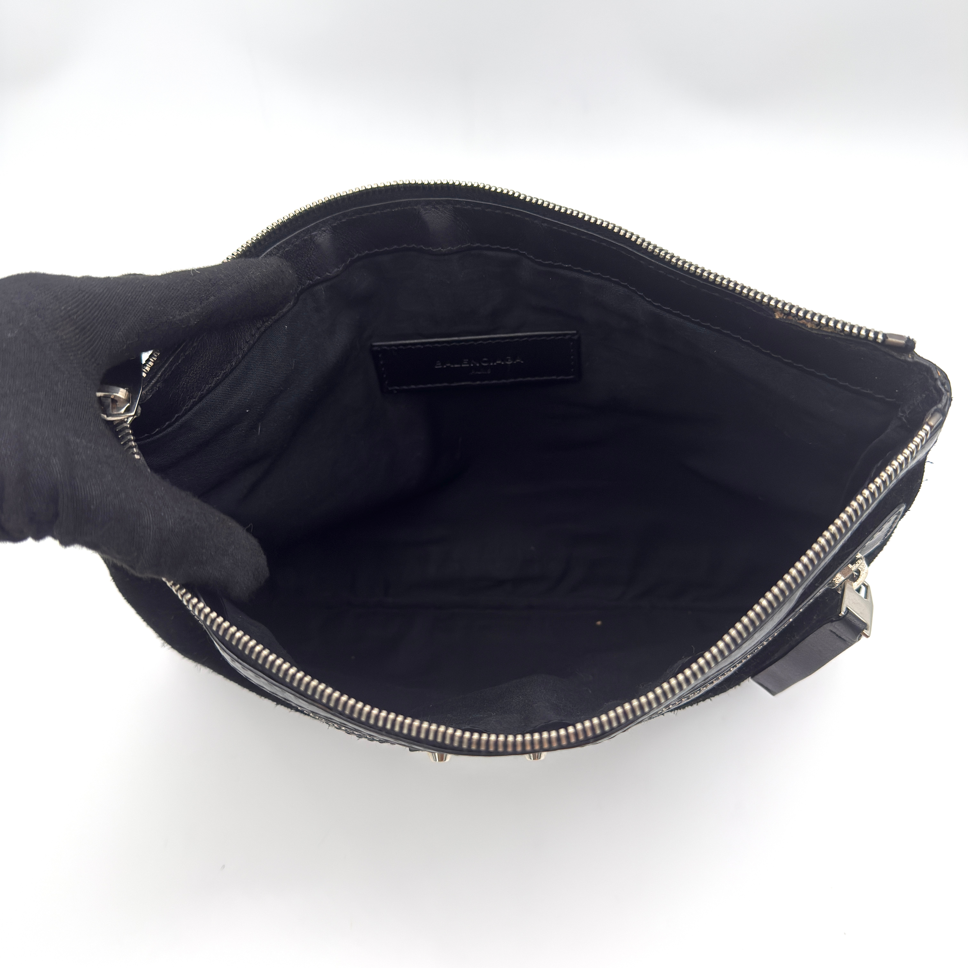 Balenciaga City Clip Clutch Bag Black