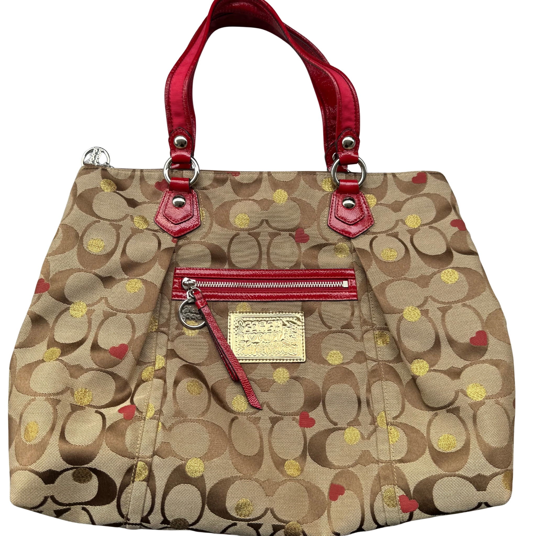 Coach Signature Canvas Poppy Laura Secret Admirer Tote Bag
