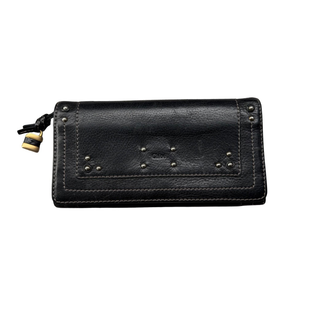 Chloe Paddington Long Leather Wallet Black