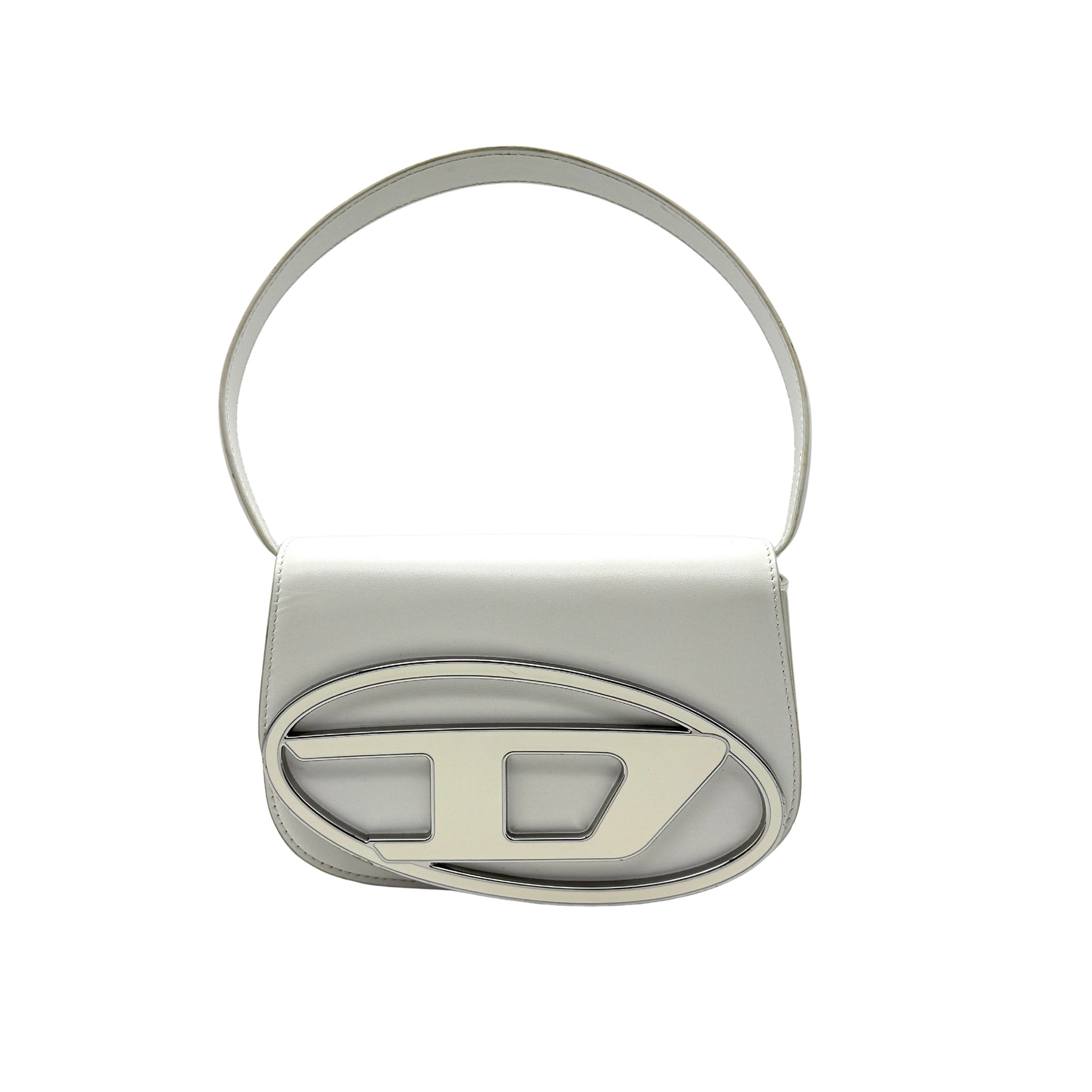 Diesel 1DR Plaque Shoulder Bag White