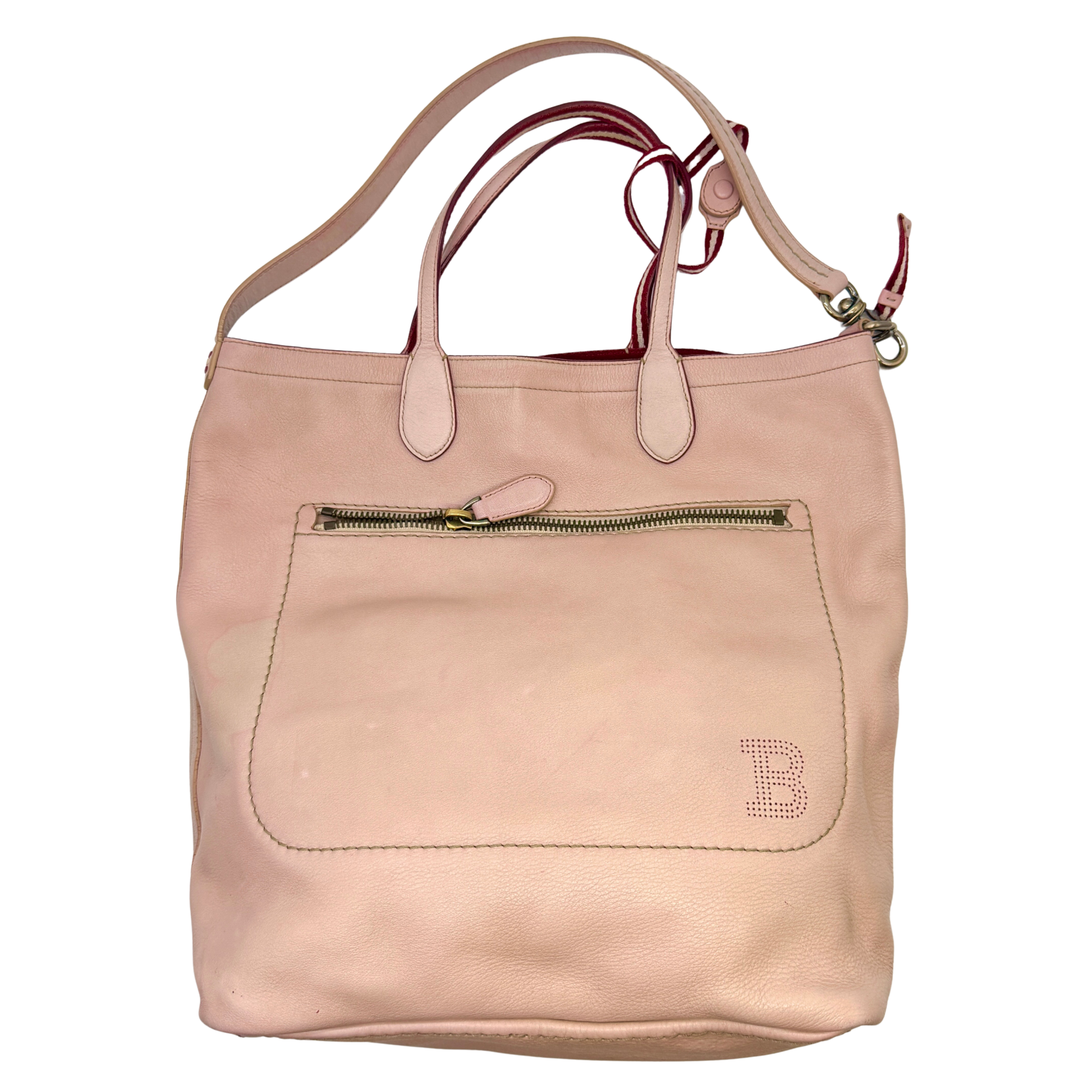 Bally Leather Tote Bag Pink
