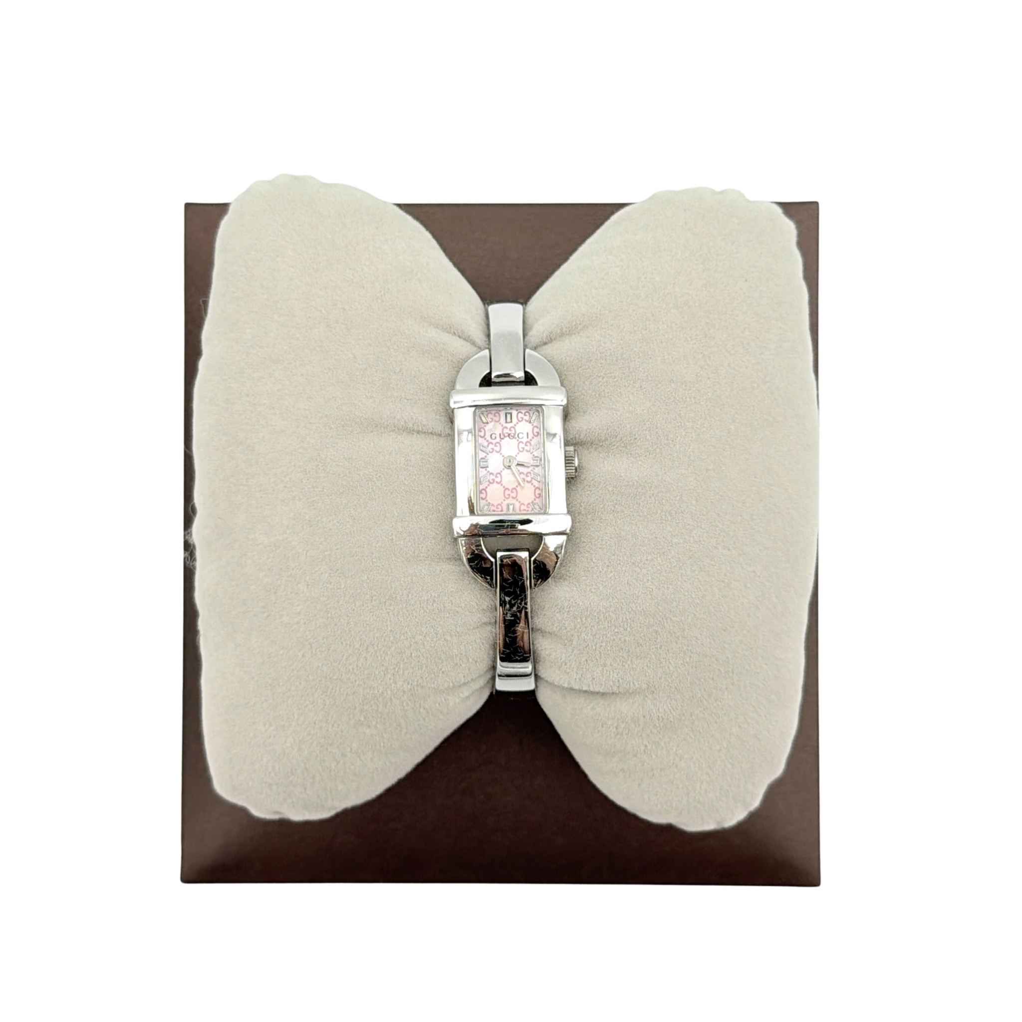 Gucci 6800L GG Bangle Watch Silver/Pink