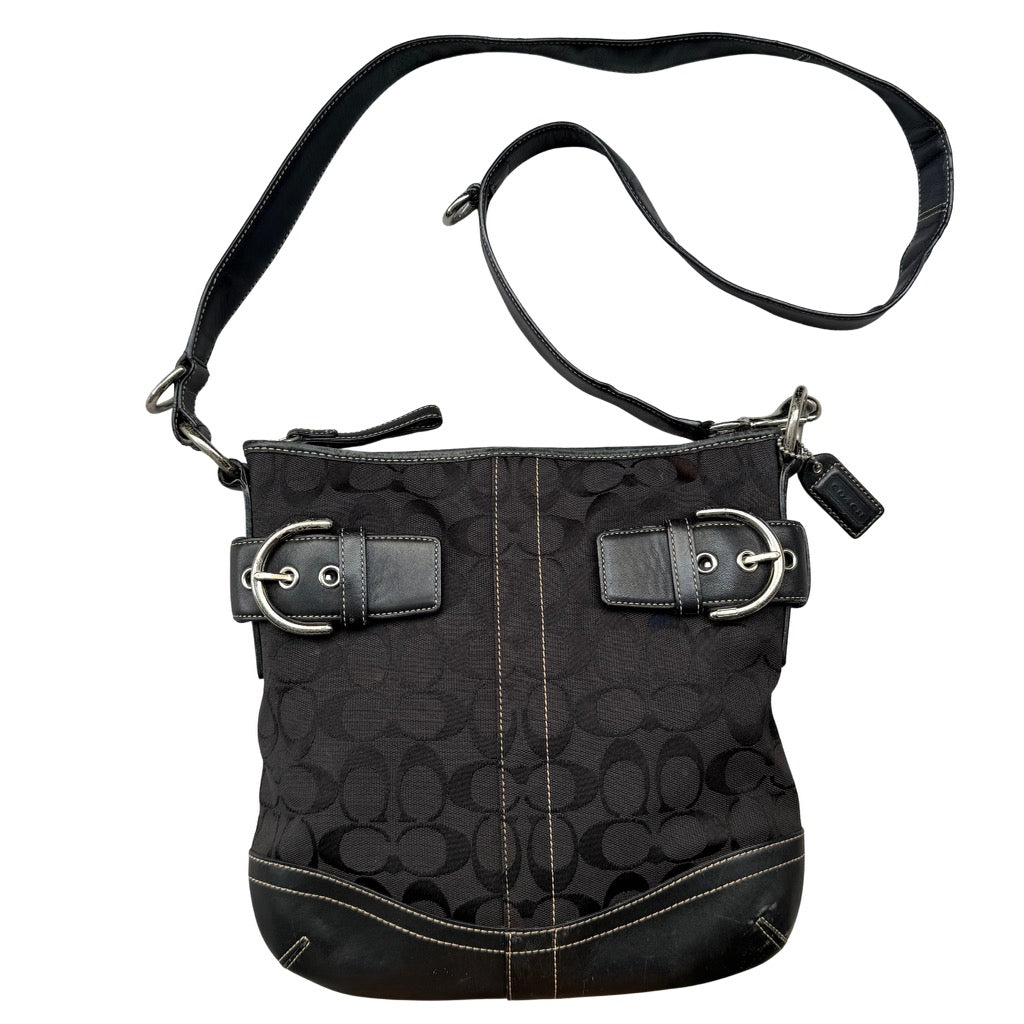 Coach Signature Canvas Crossbody Bag Black