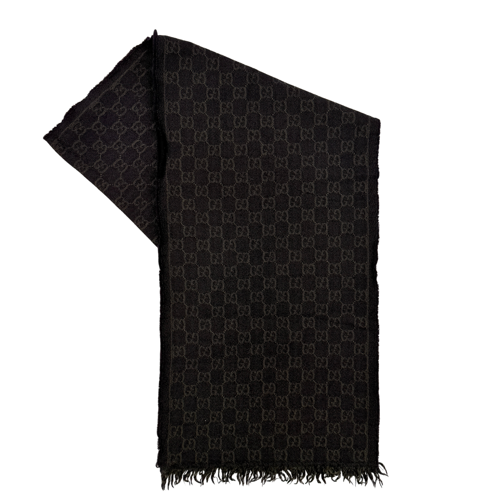 Gucci GG Monogram Wool Scarf Dark Purple