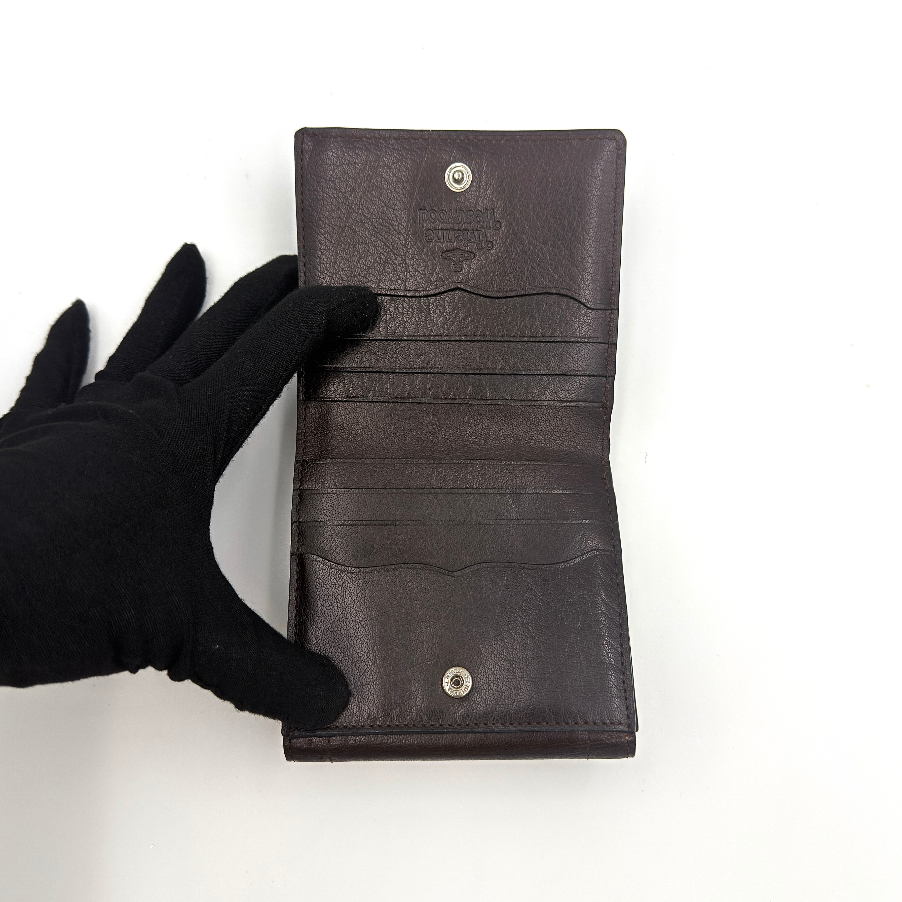 Vivienne Westwood Signature Orb Wallet Dark Brown