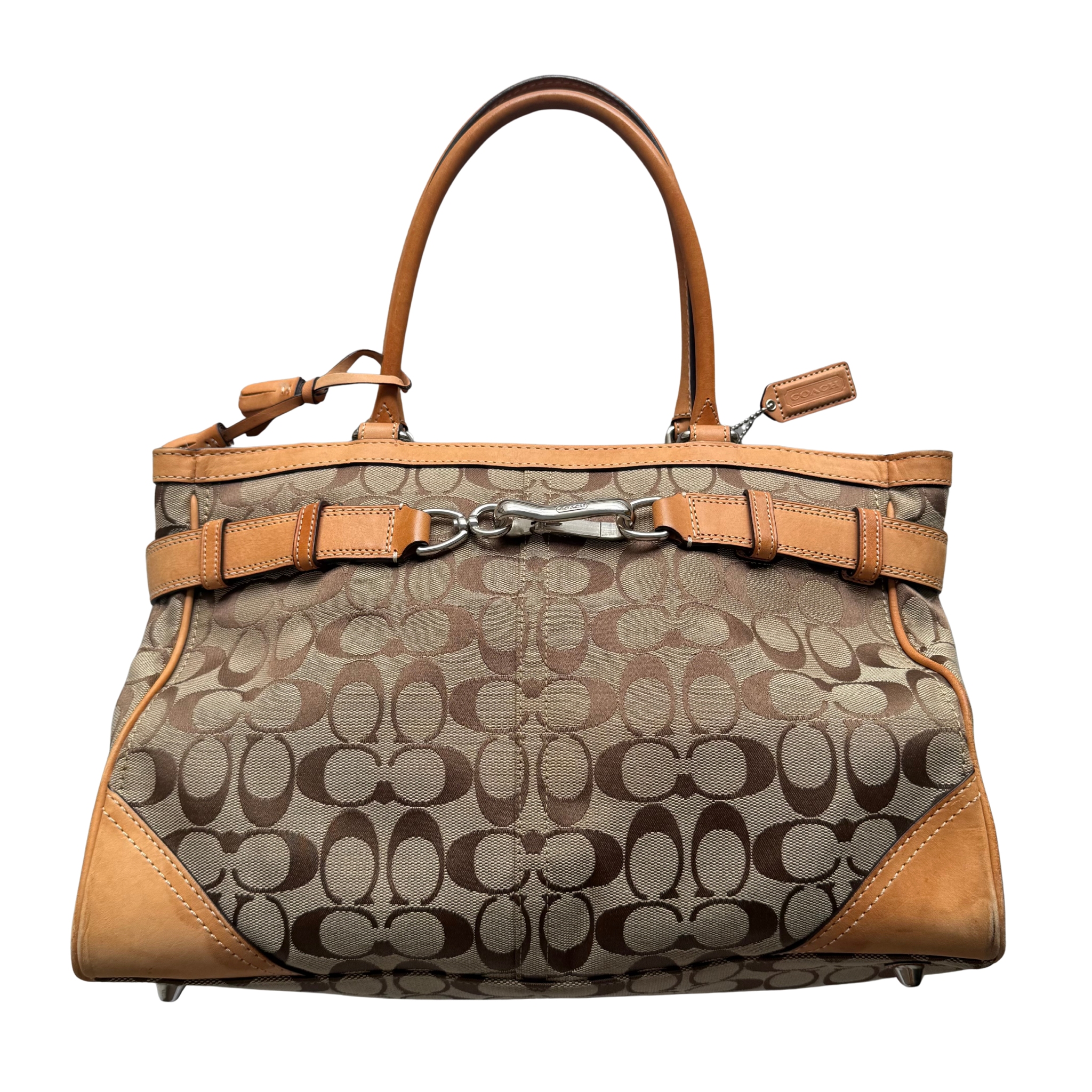 Coach Signature Hamptons Carryall HandBag Tan/Beige