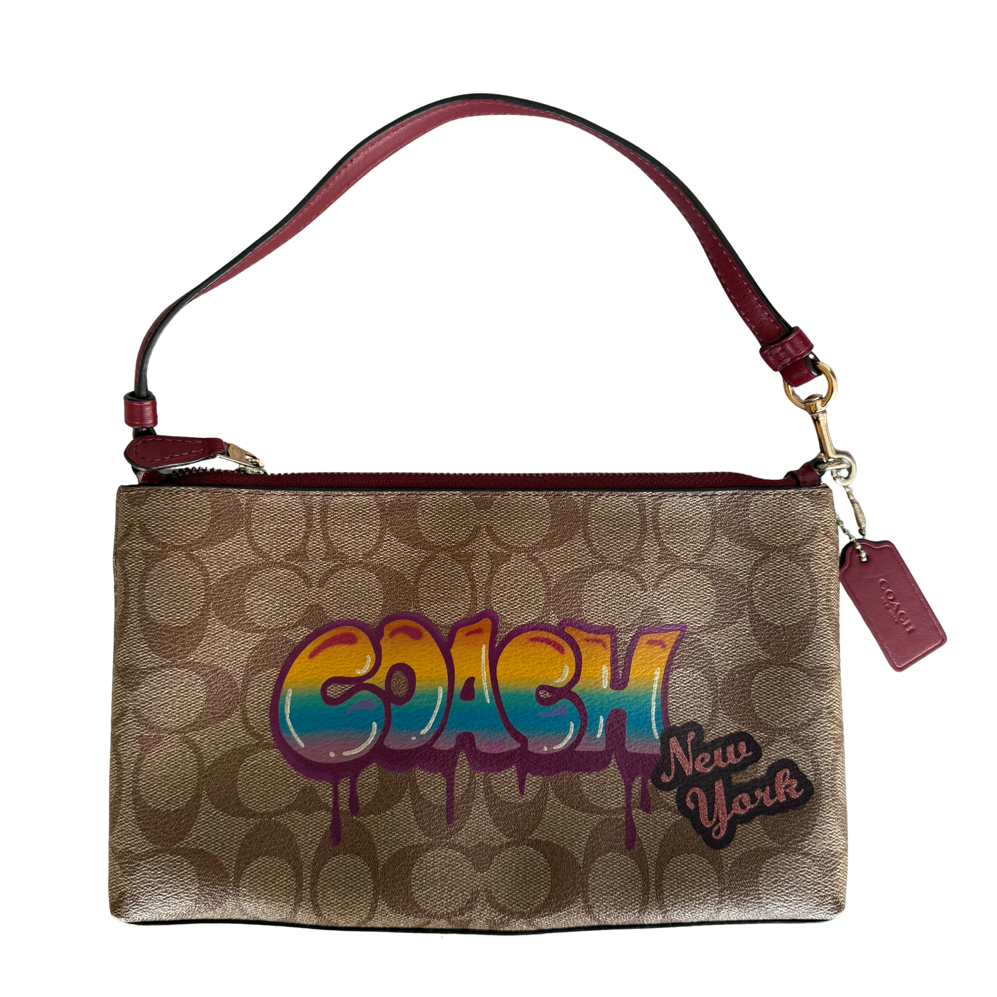 Coach Signature Canvas Graffiti Shoulder Bag