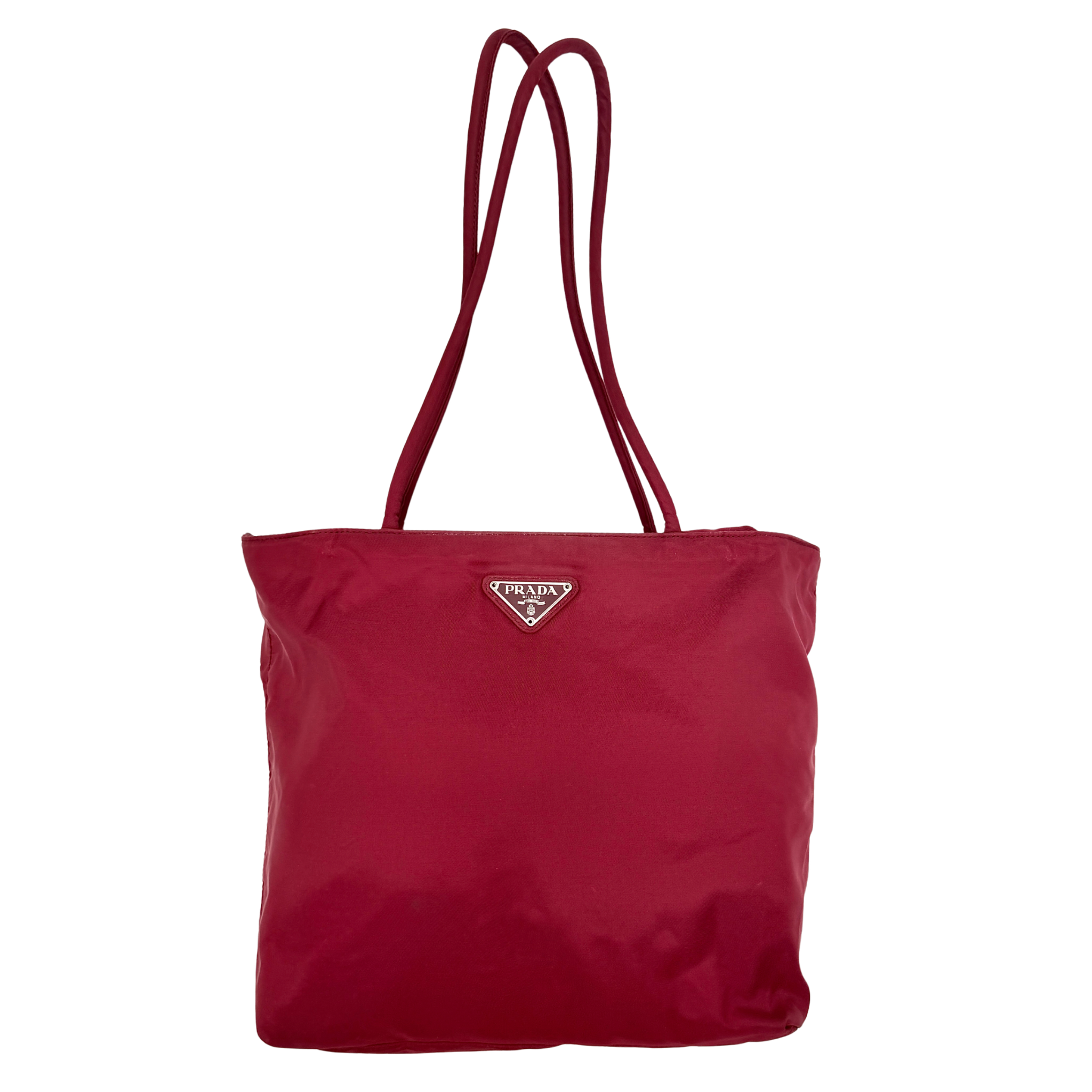 Prada Tessuto Nylon Tote Bag Red