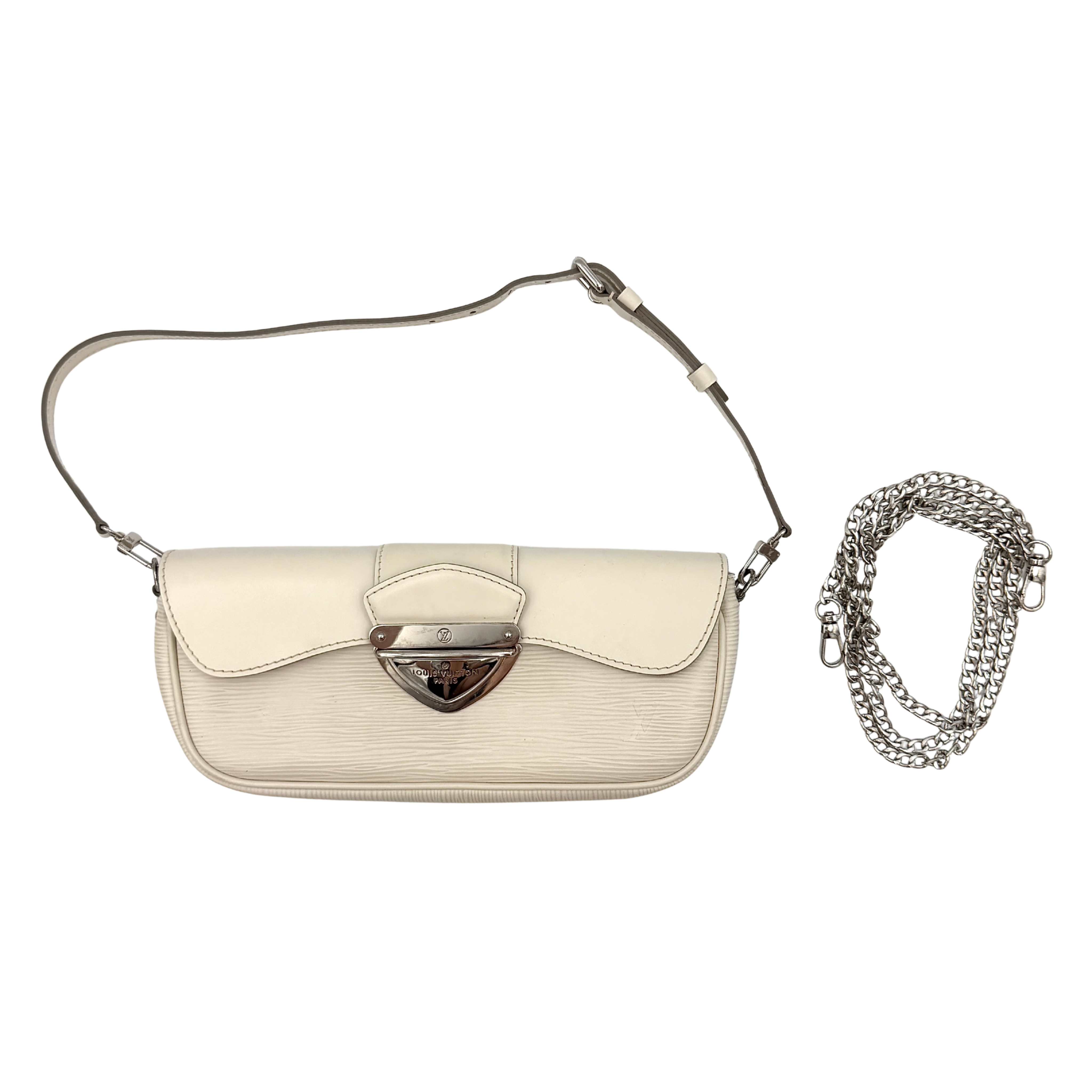 Louis Vuitton Montaigne Epi Pochette Bag Ivory