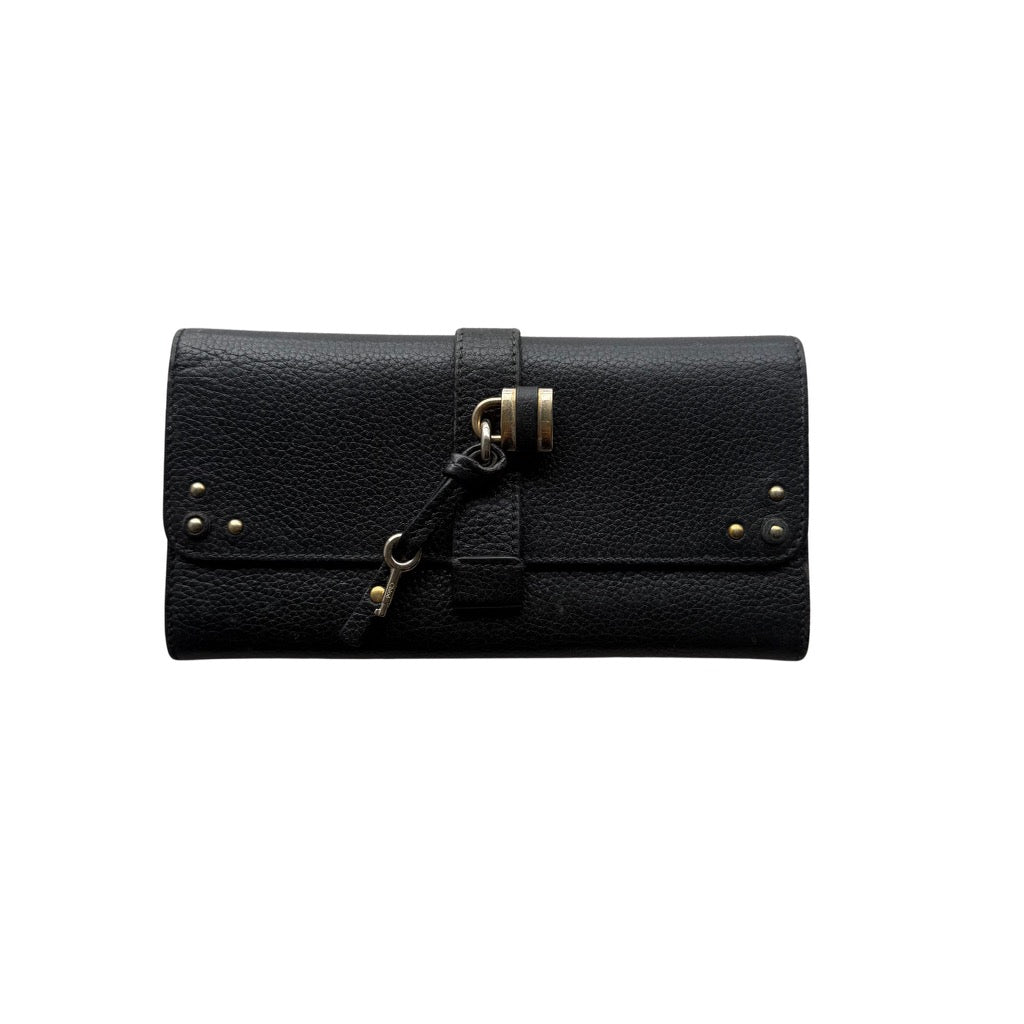 Chloe Paddington Long Leather Wallet Black