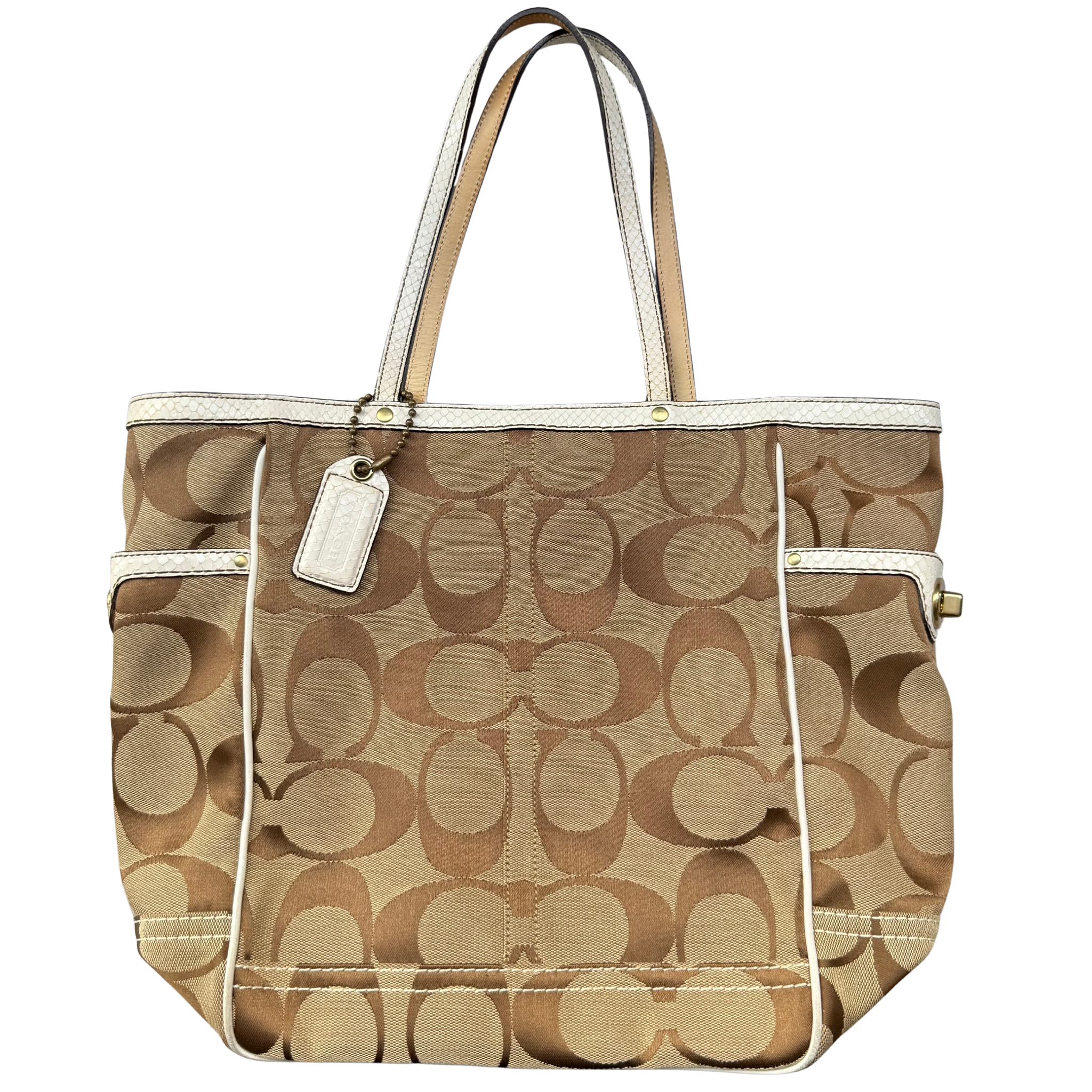 Coach Jacquard Python Canvas Shoulder Bag