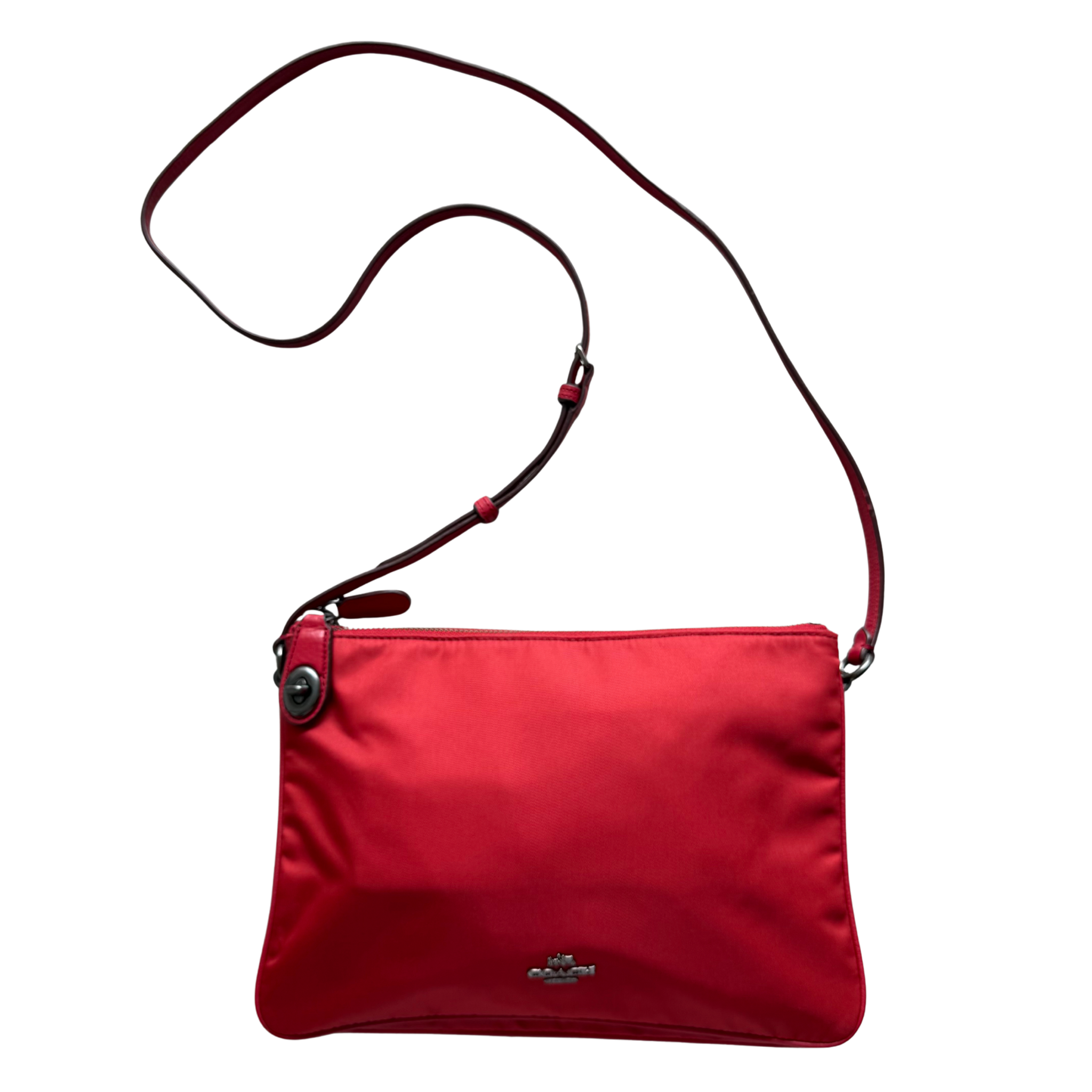 Coach Signature Nylon Crossbody Bag Red