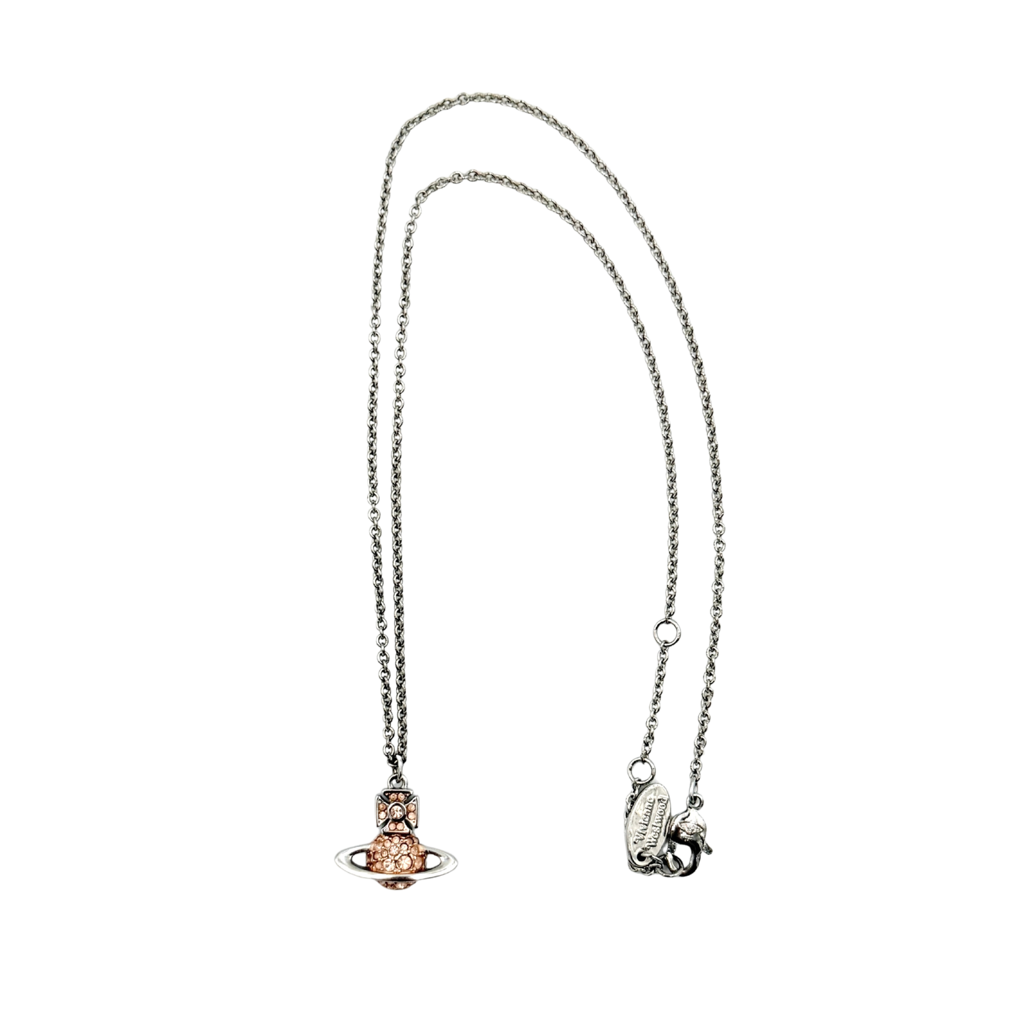 Vivienne Westwood Orb Rhinestone Necklace Silver/Rose