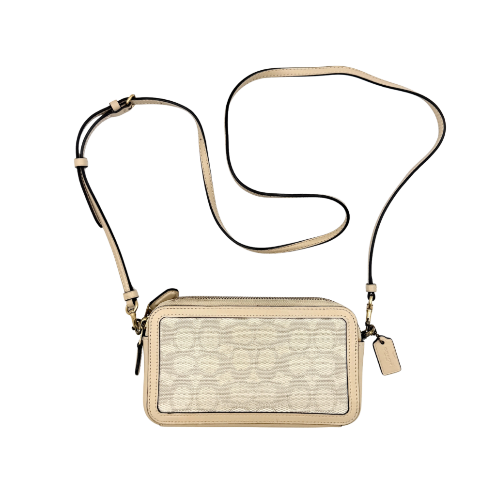 Coach Signature Kira Crossbody Bag Beige/White