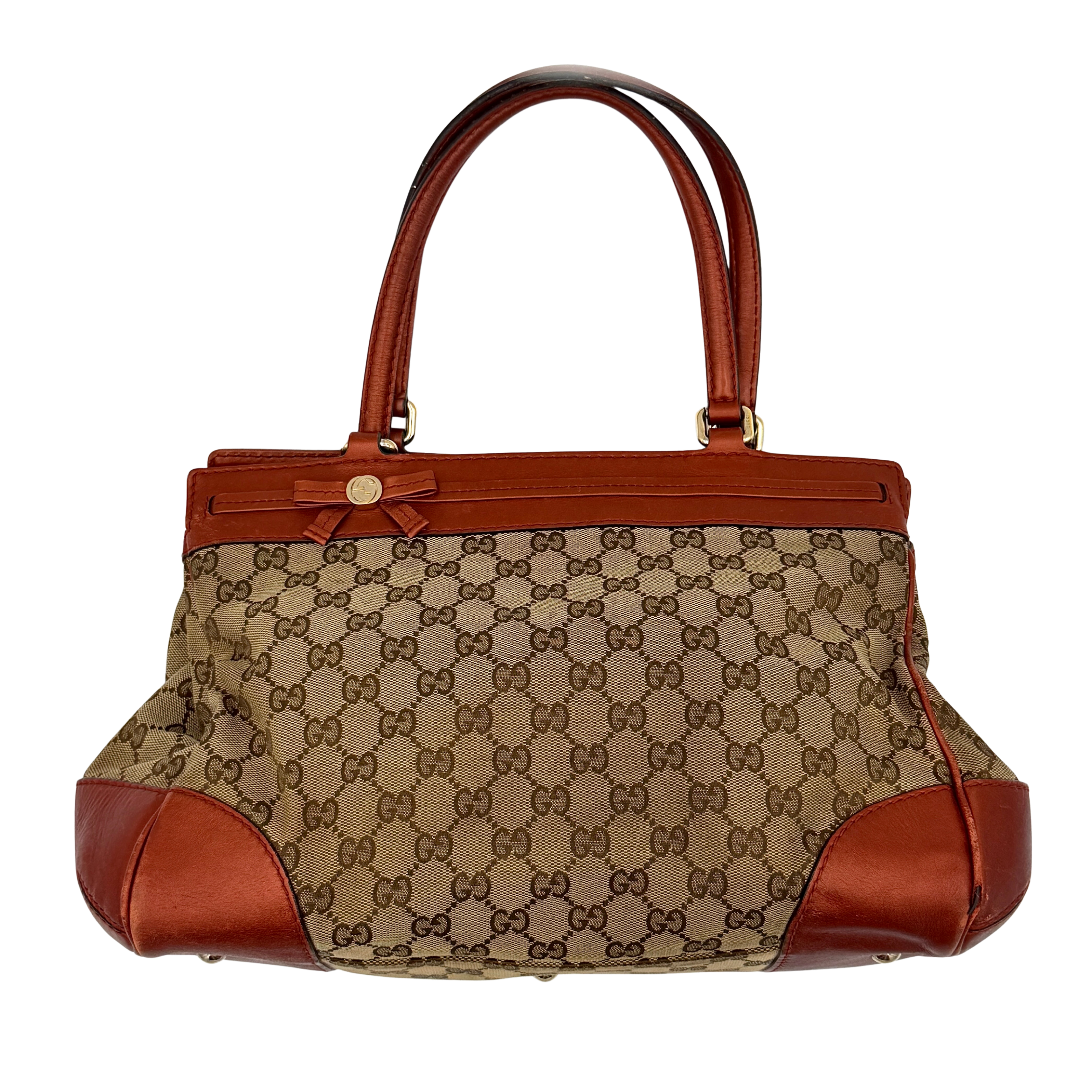 Gucci GG Monogram Mayfair Shoulder Bag Orange/Beige