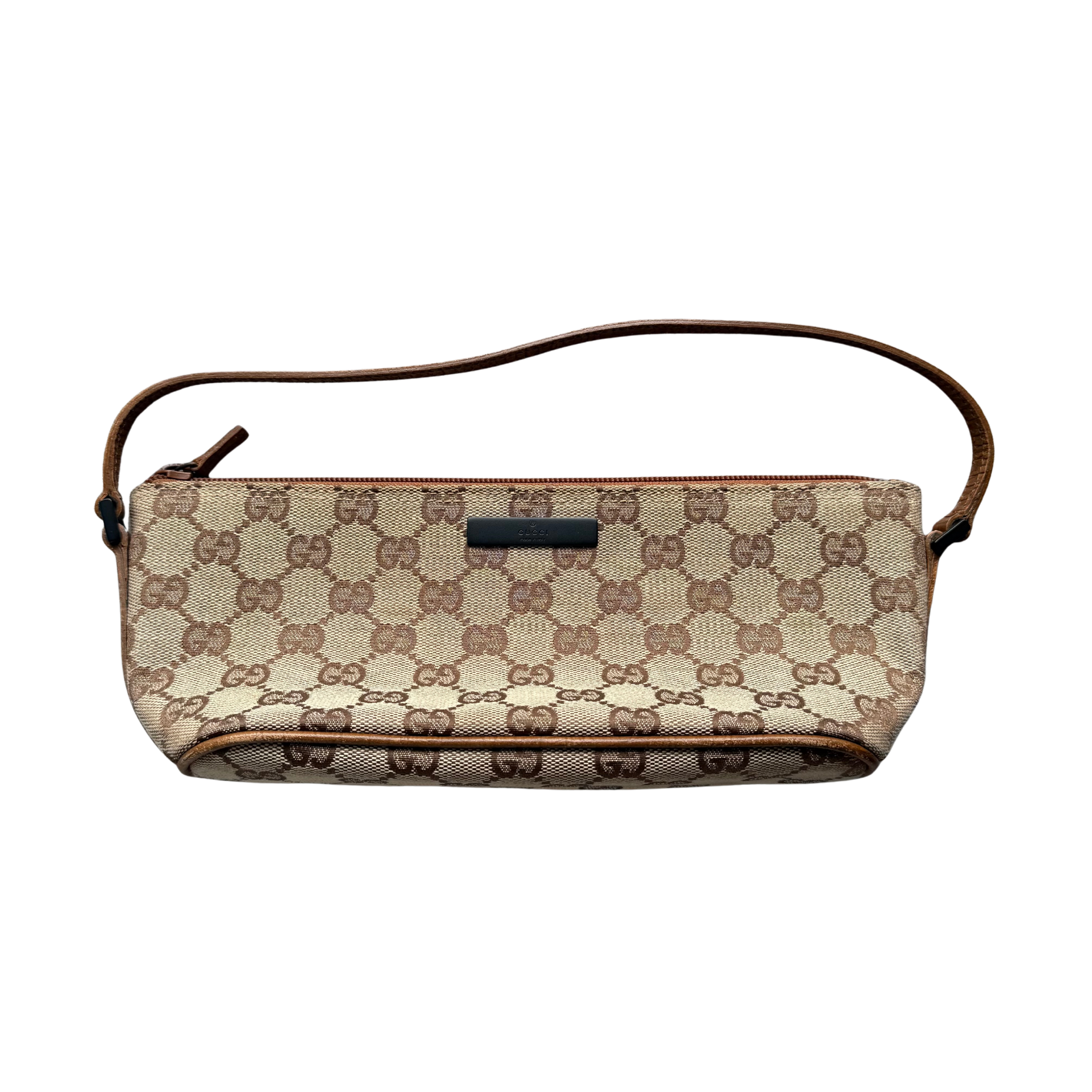 Gucci GG Monogram Pochette Boat Shoulder Bag Beige