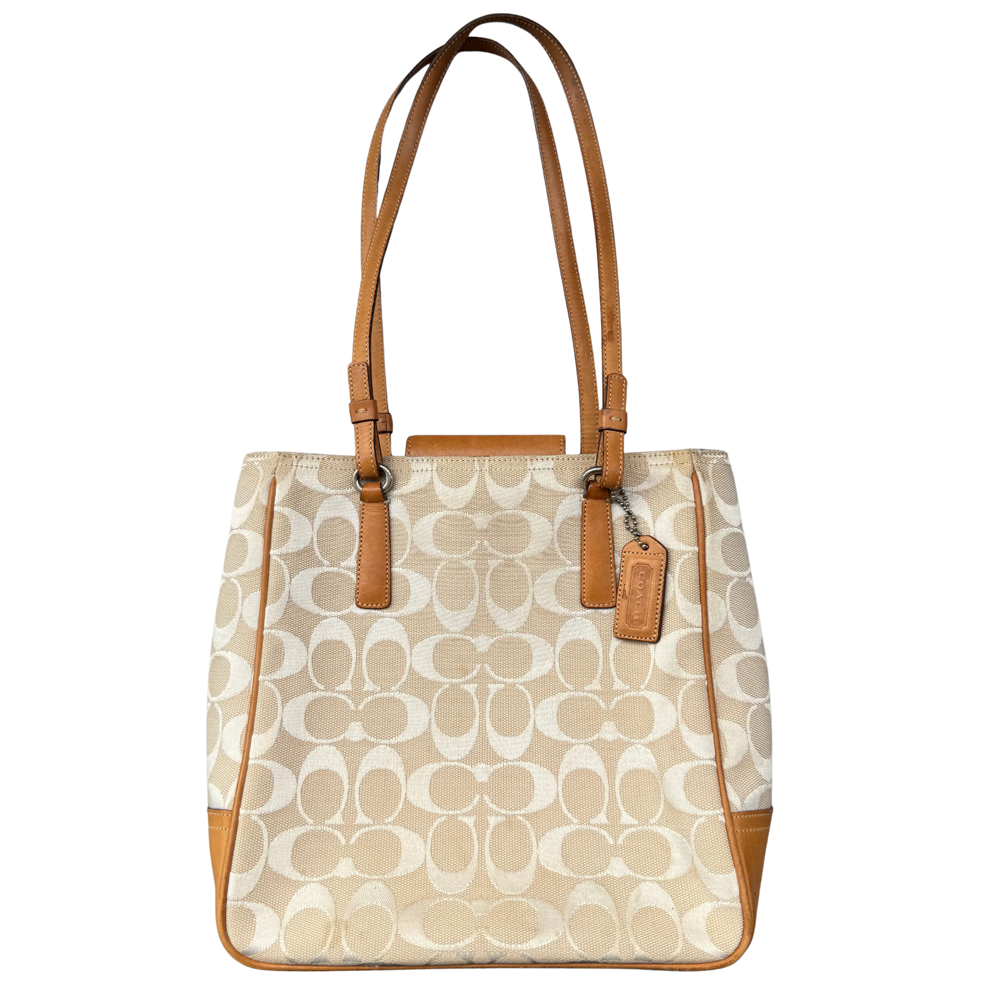 Coach Signature Canvas Tote Bag Cream/Tan