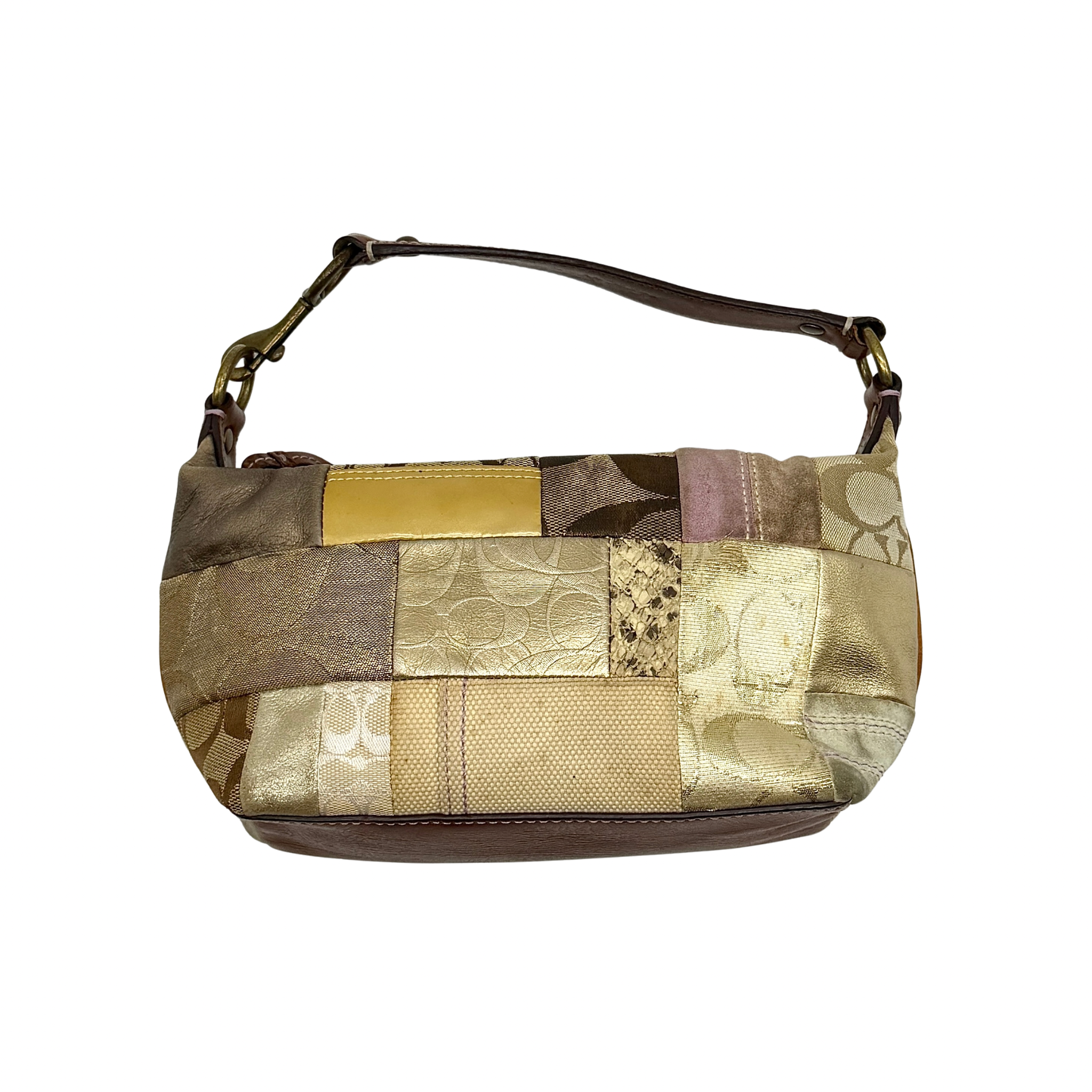 Coach Y2K Signature Mini Hobo Patchwork Shoulder Bag Multicolor