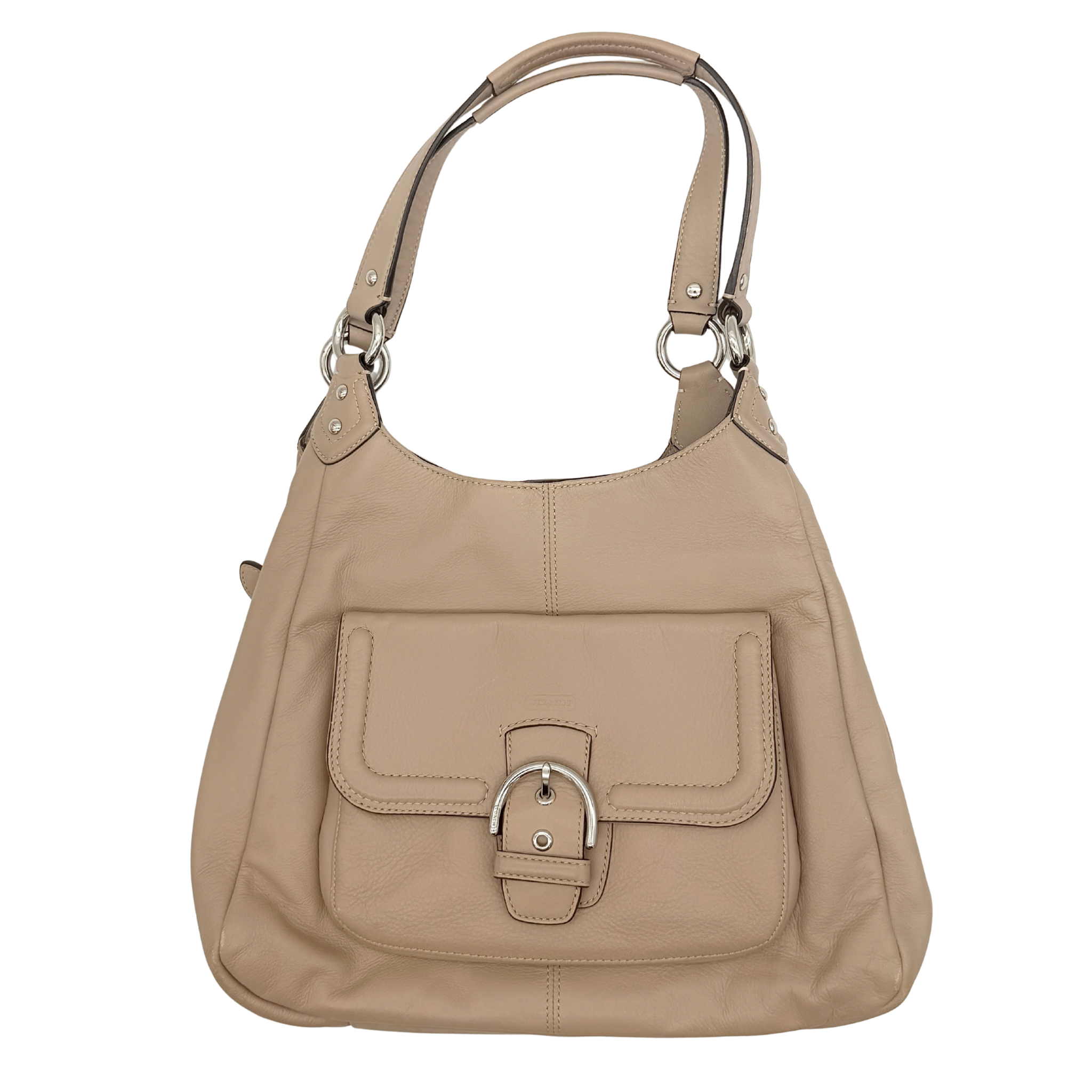 Coach Signature Campbell Hobo Shoulder Bag Beige