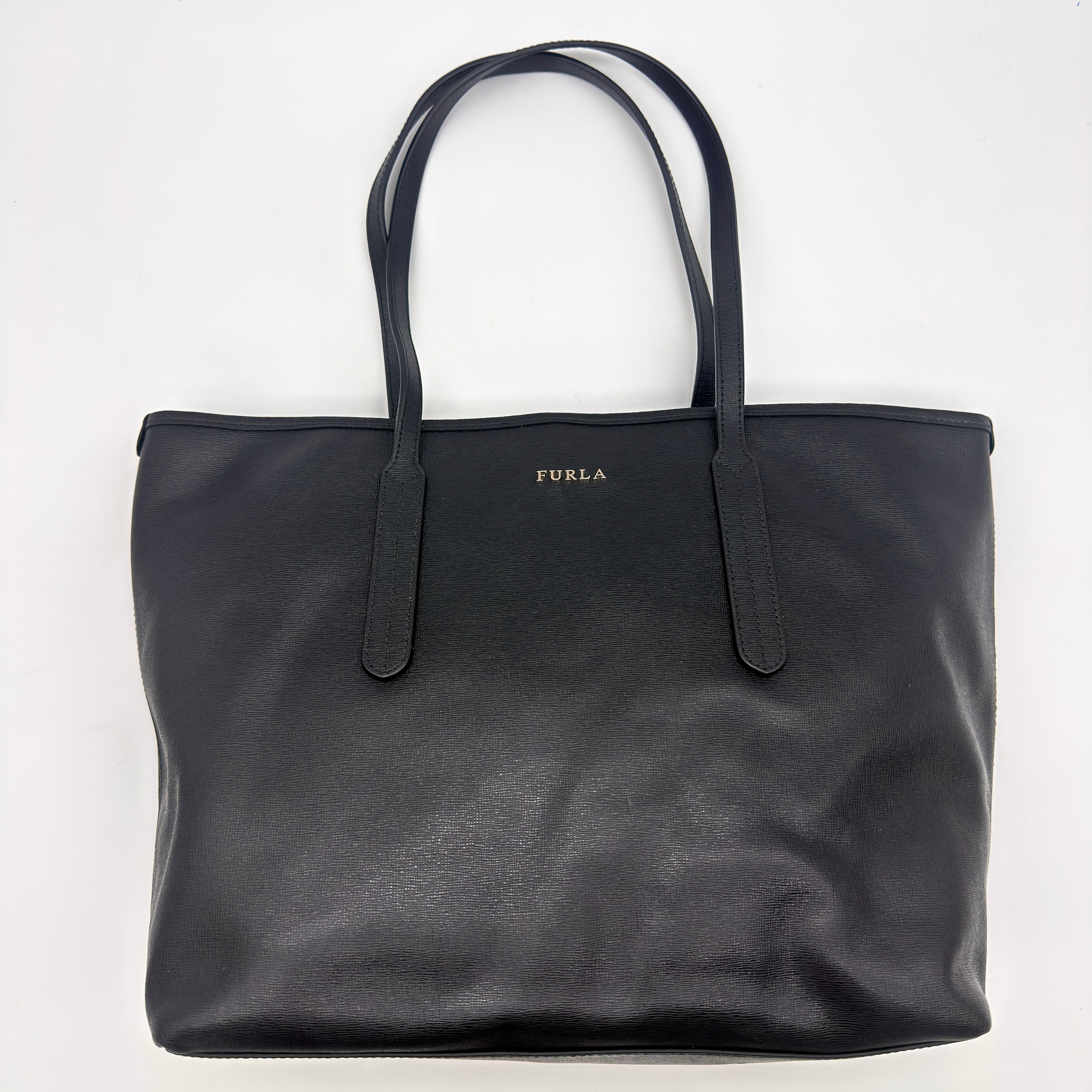 Furla Ariana Leather Tote Bag Black