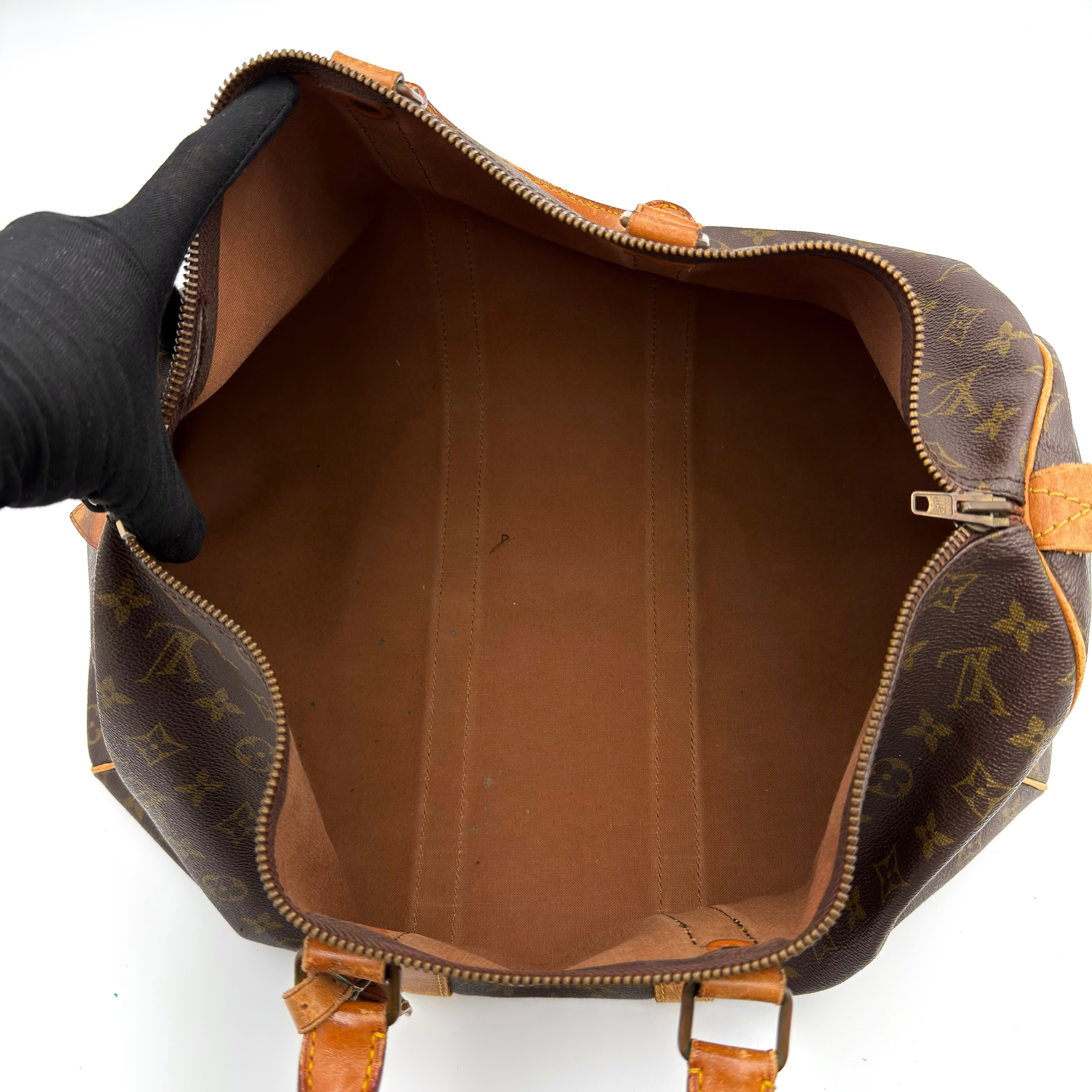 Louis Vuitton Monogram Keepall 45 Duffle Bag Brown