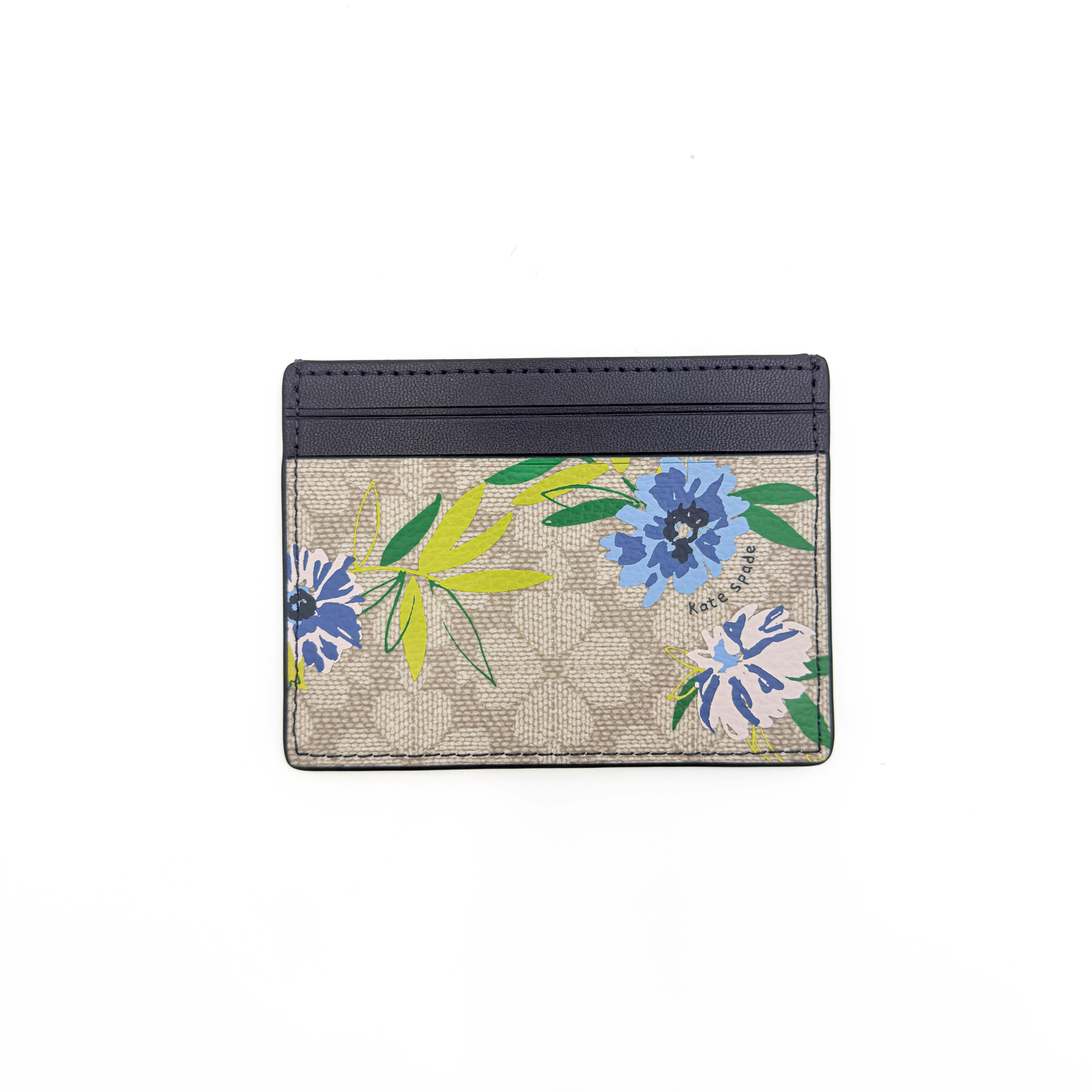 Kate Spade Flower Slim Card Holder Blazer Blue Multi