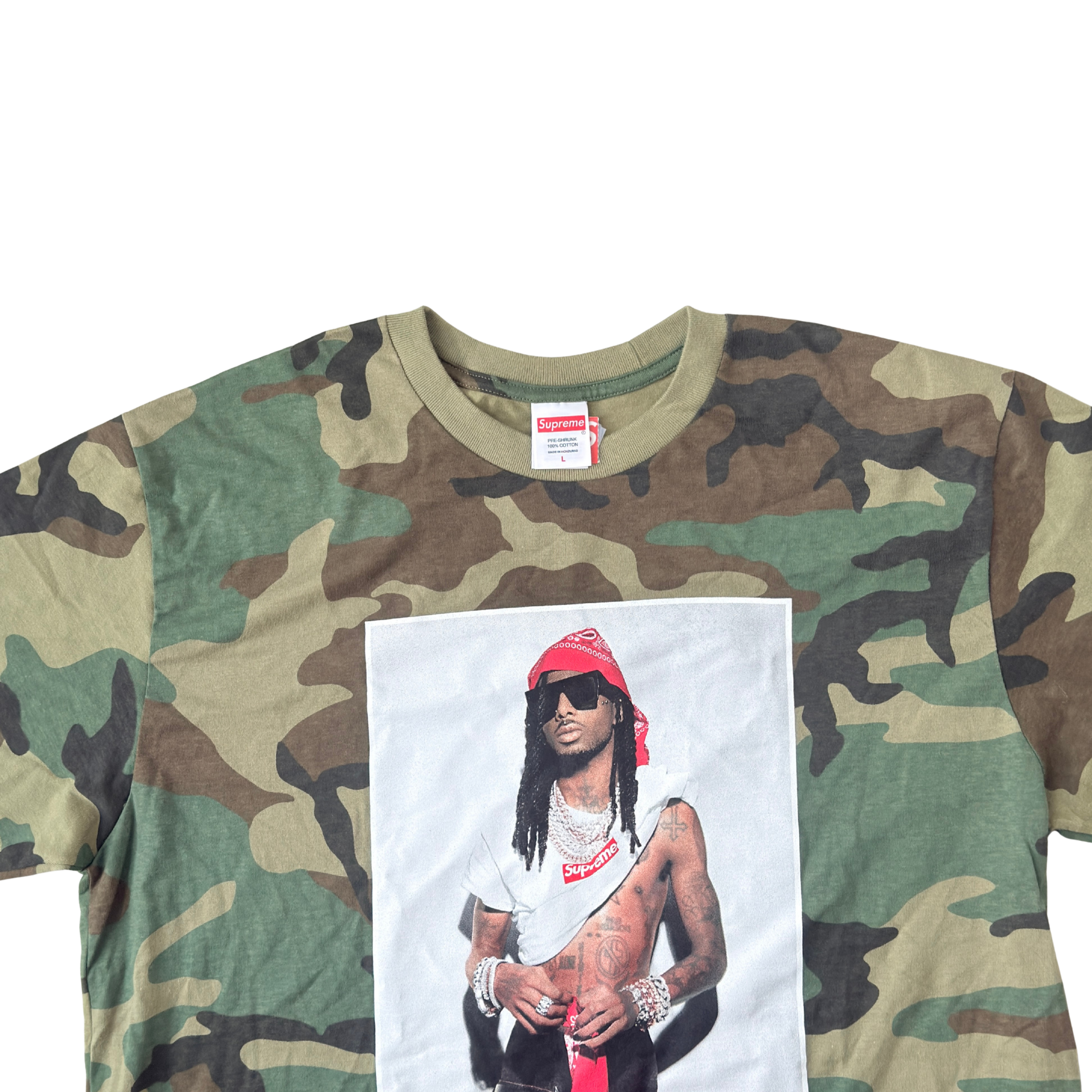 (L) Supreme Playboi Carti Tee Woodland Camo