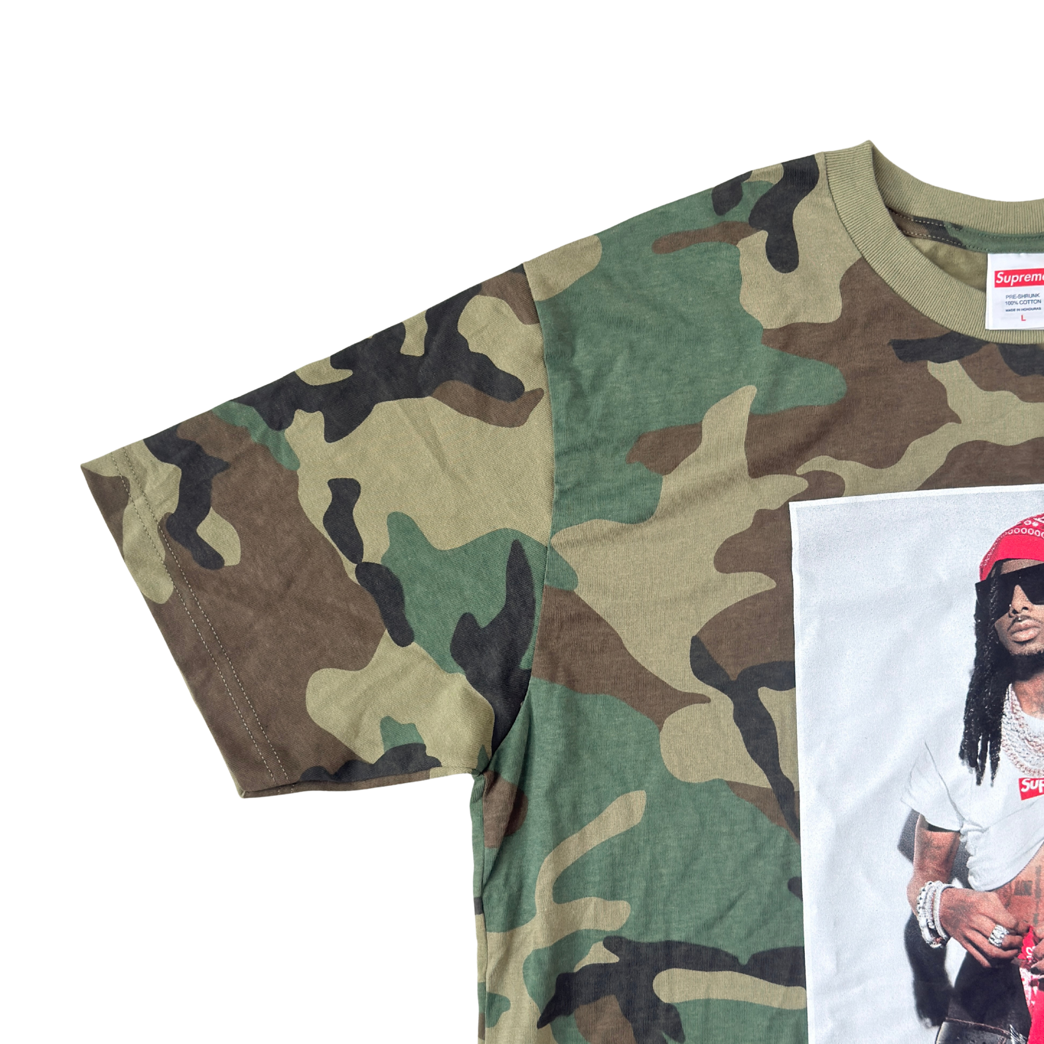 (L) Supreme Playboi Carti Tee Woodland Camo