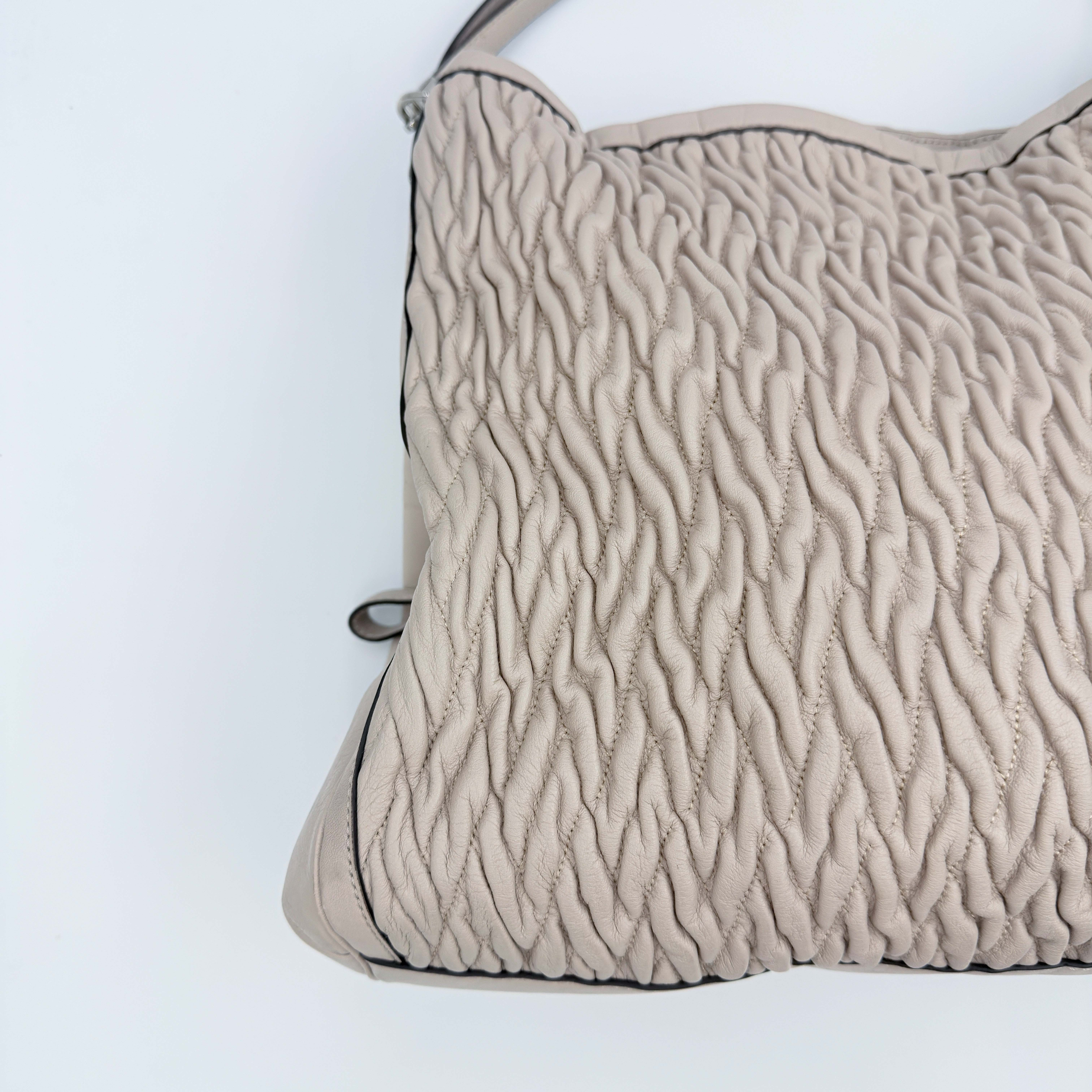Coach Madison Gathered Twist Phoebe Shoulder Bag Beige