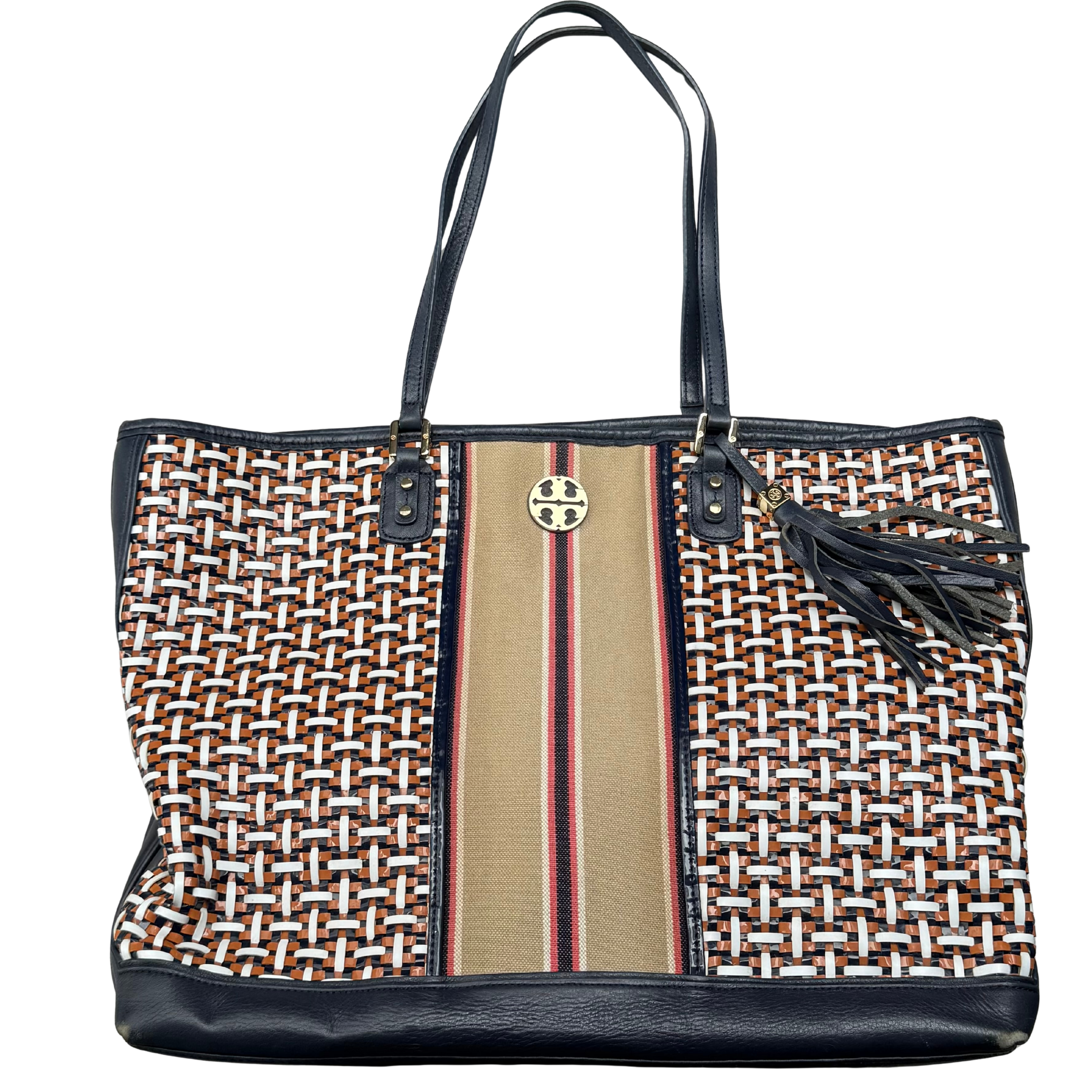 Tory Burch Gemini Link Canvas Tote Bag Multicolor