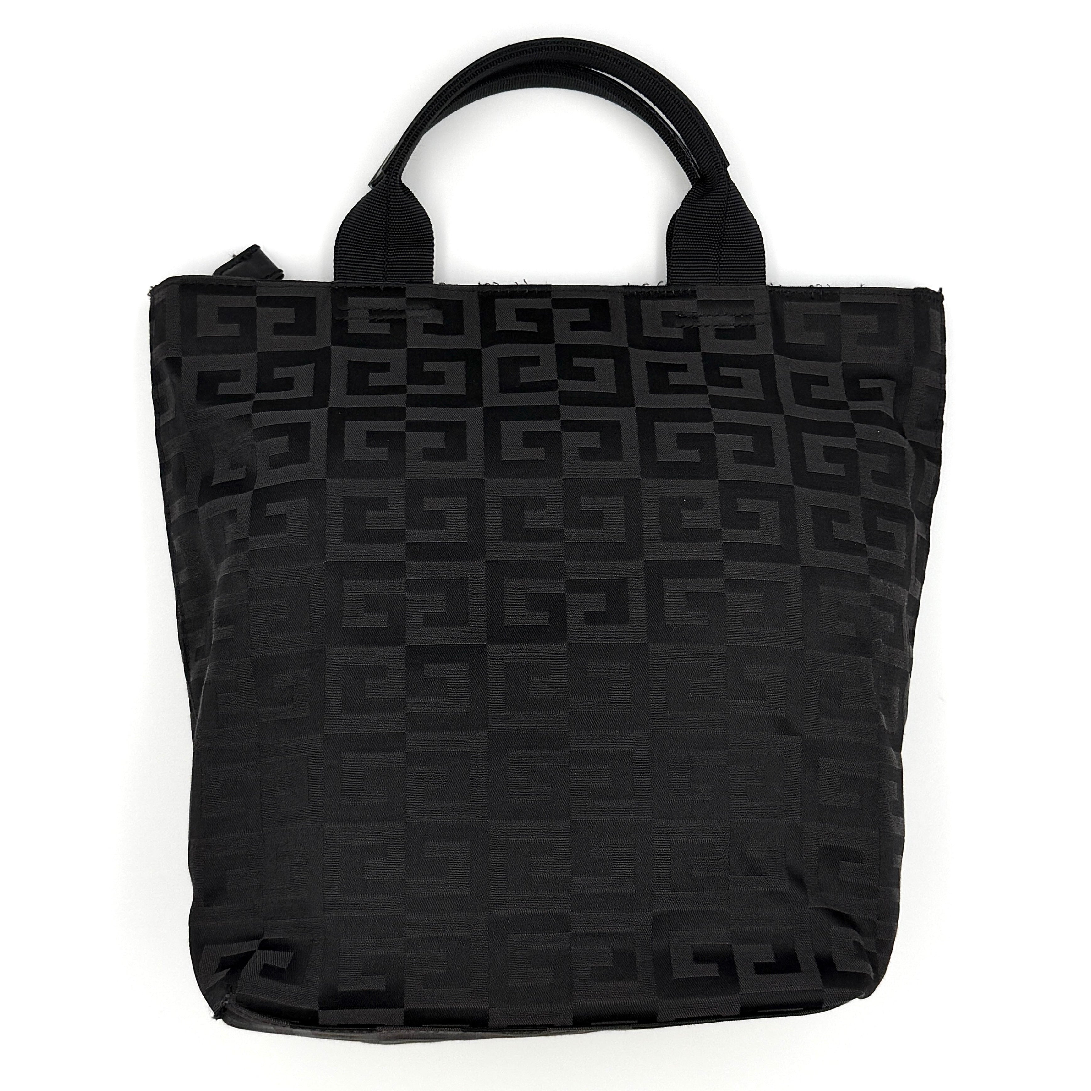 Givenchy 4G Monogram Tote Bag Black, crafted from black jacquard fabric with tonal 4G pattern and top handles.