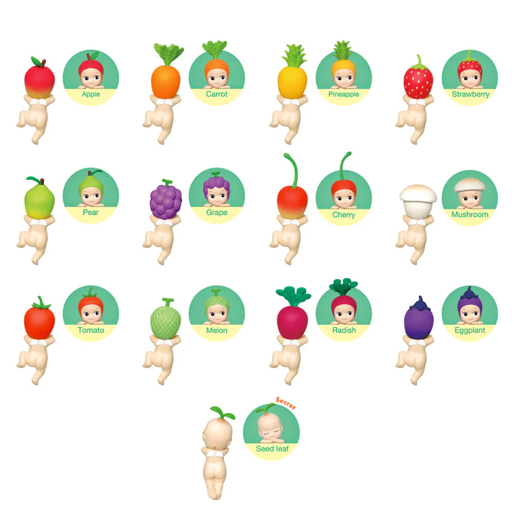 Sonny Angel collectible figure from Hippers Harvest Series, featuring a charming mini angel design with themed headgear.